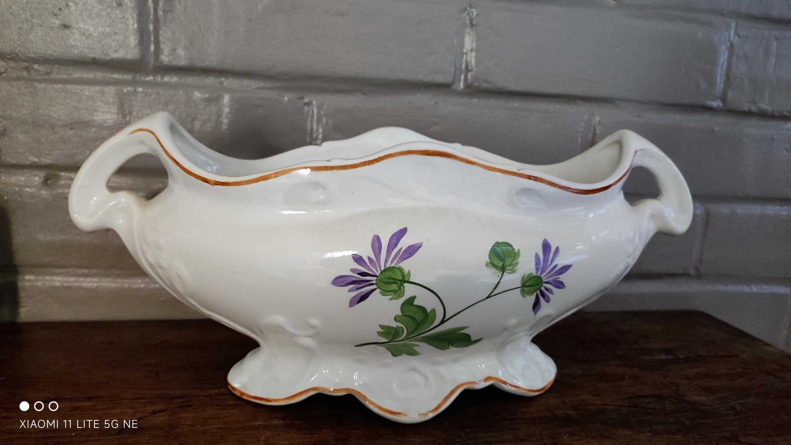 photo for sale Large Art Nouveau Planter, Floral Earthenware Planter St Amand