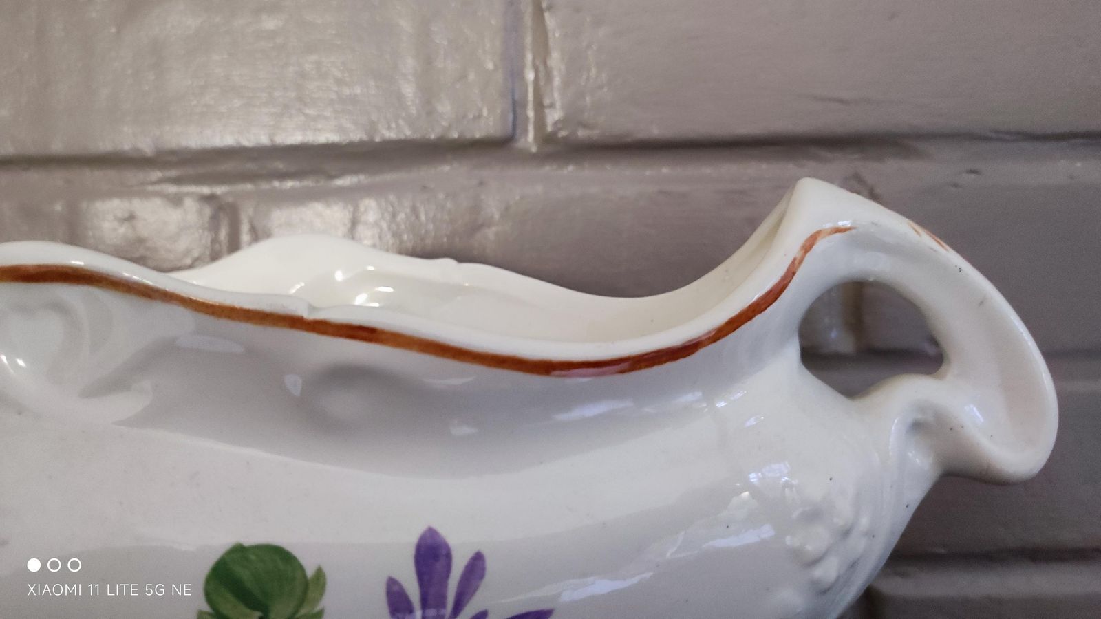 photo vinterior Large Art Nouveau Planter, Floral Earthenware Planter St Amand