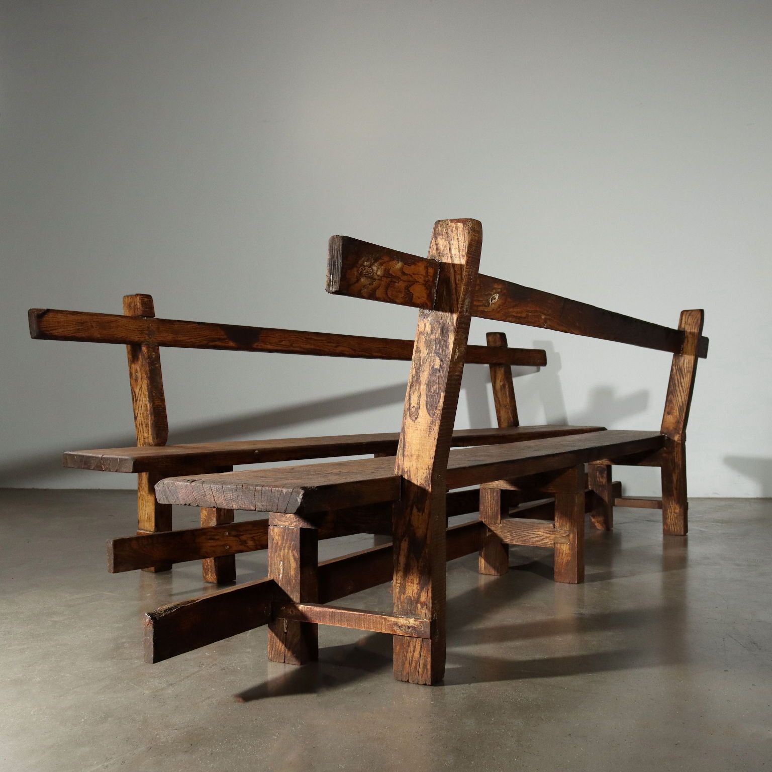 photo for sale Antique Benches Chestnut Conservative Restoration Italy XX Century