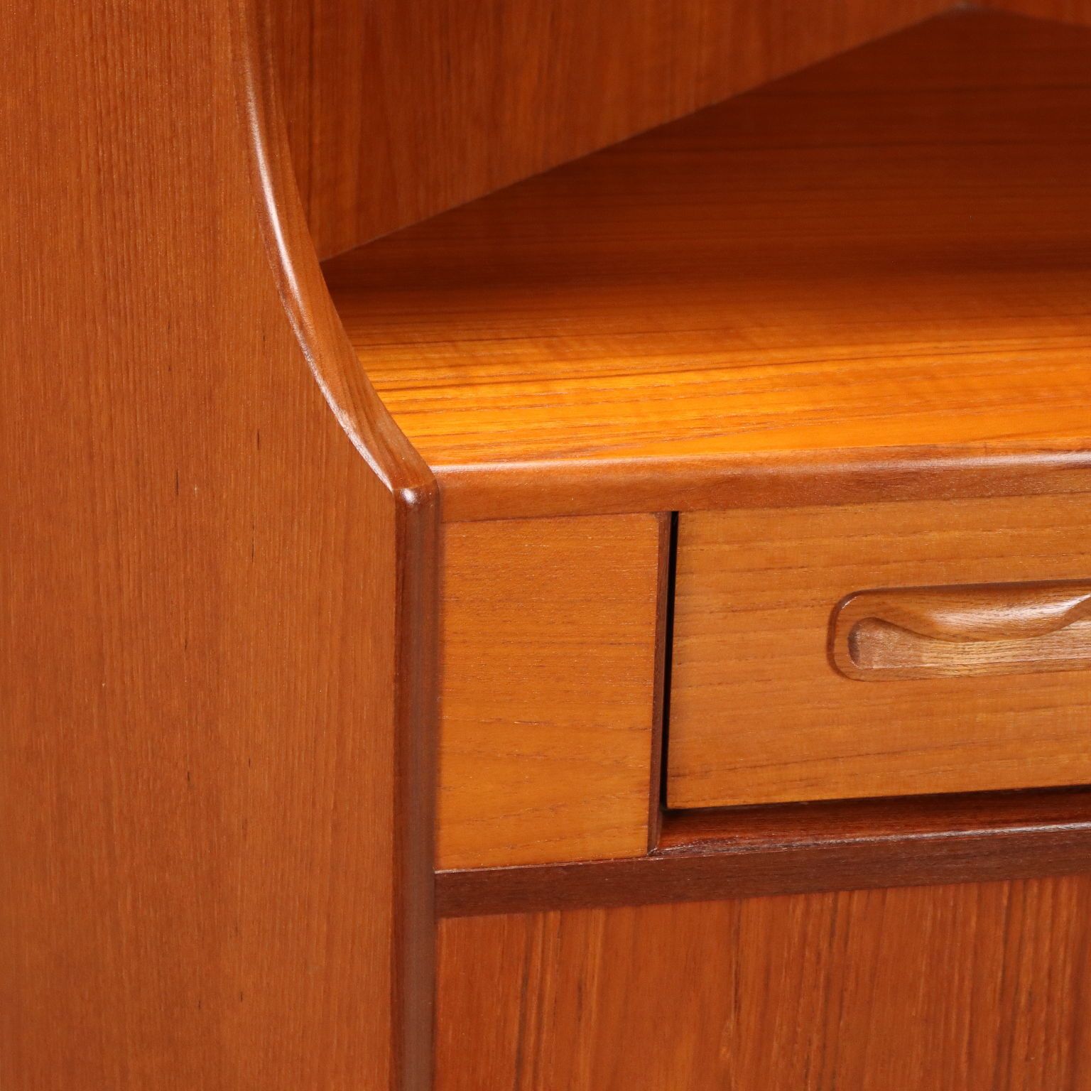 photo furniture Vintage Corner Cabinet Design Teak Veneer Italy 1960s