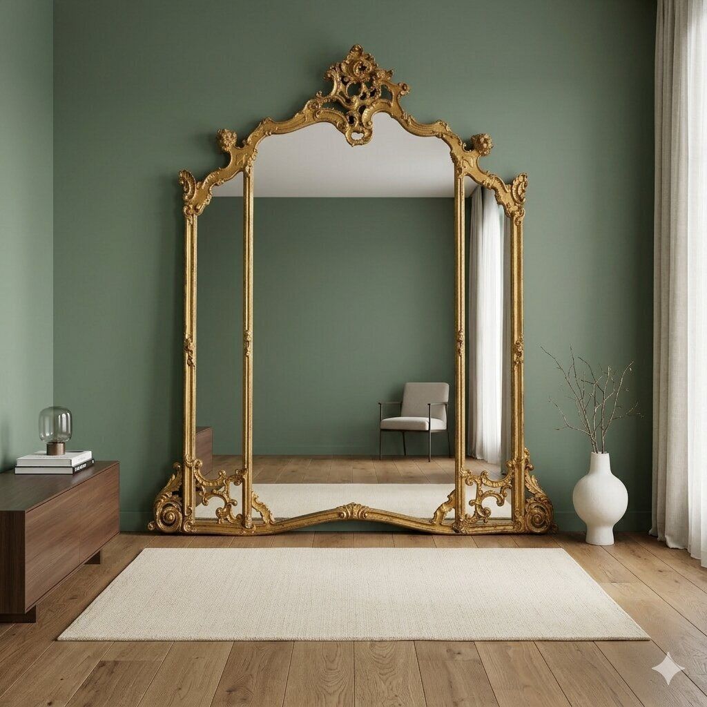 Antique Mirror Gilded Carved Wood Italy XIX Century photo furniture