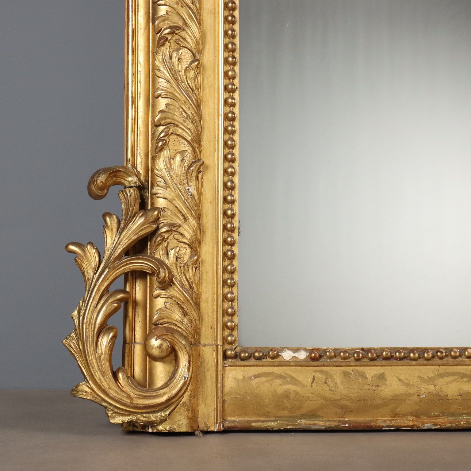 Antique Eclectic Style Mirror Gilded Fir Carved Italy XIX Century photo buy