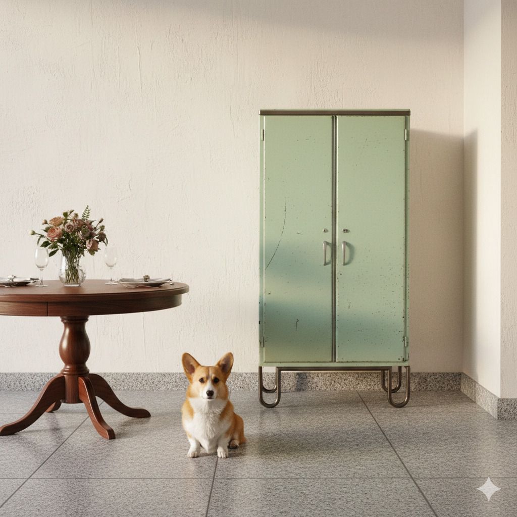 Industrial Cabinet Lacquered Metal Design Italy 1960s photo furniture