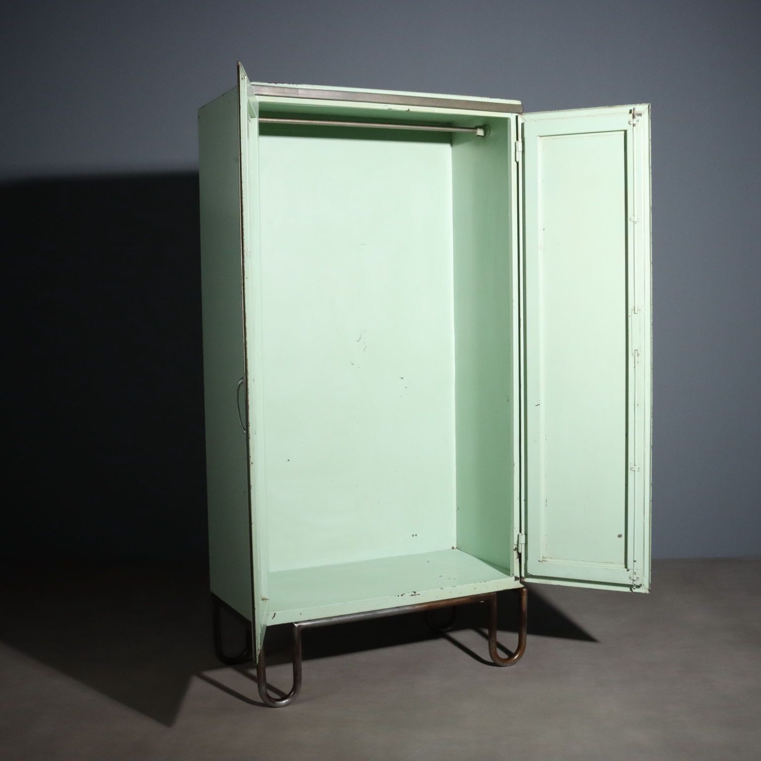 Industrial Cabinet Lacquered Metal Design Italy 1960s photo vintage
