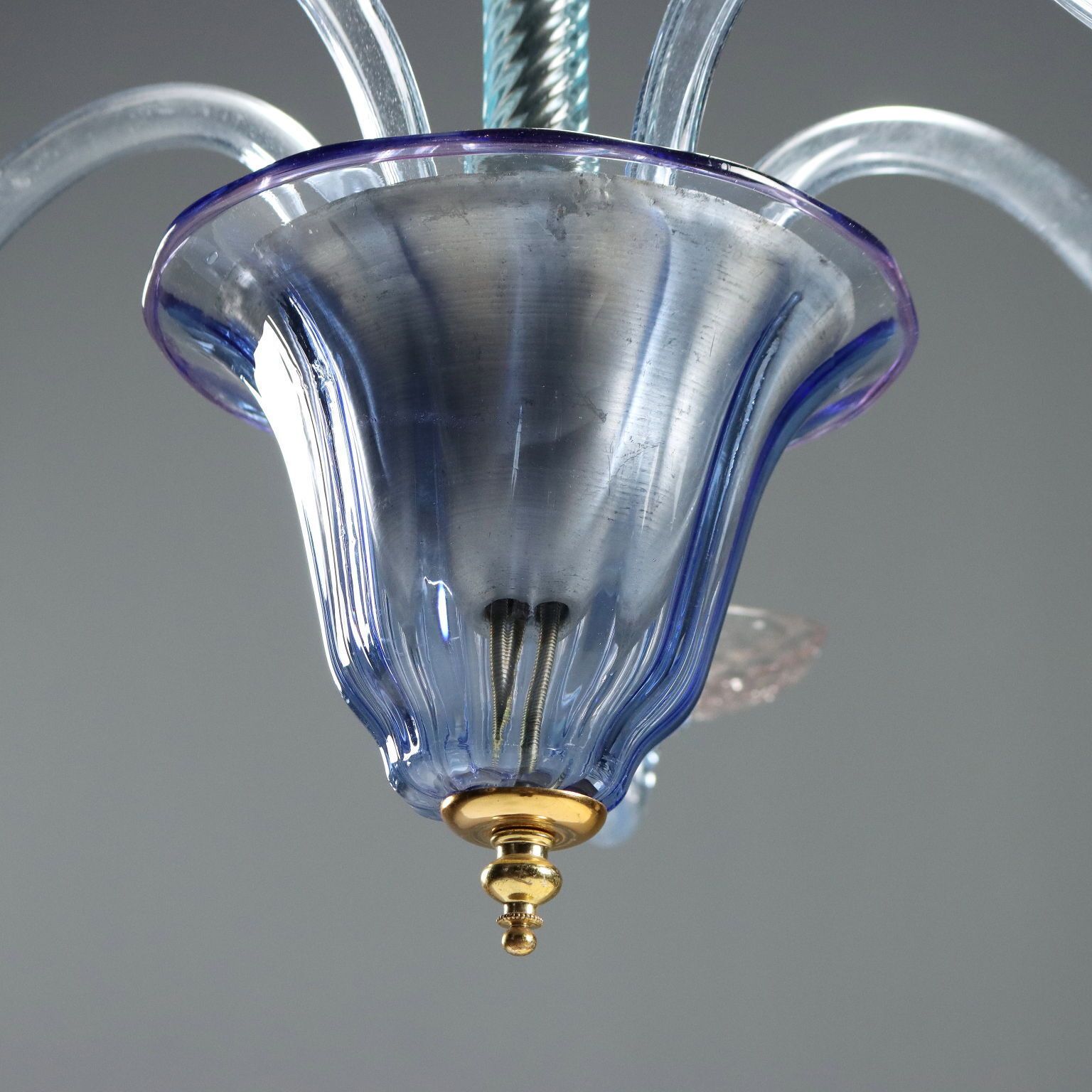 Antique Chandelier Blown Glass 5 Lights Murano Italy XIX Century photo Lighting