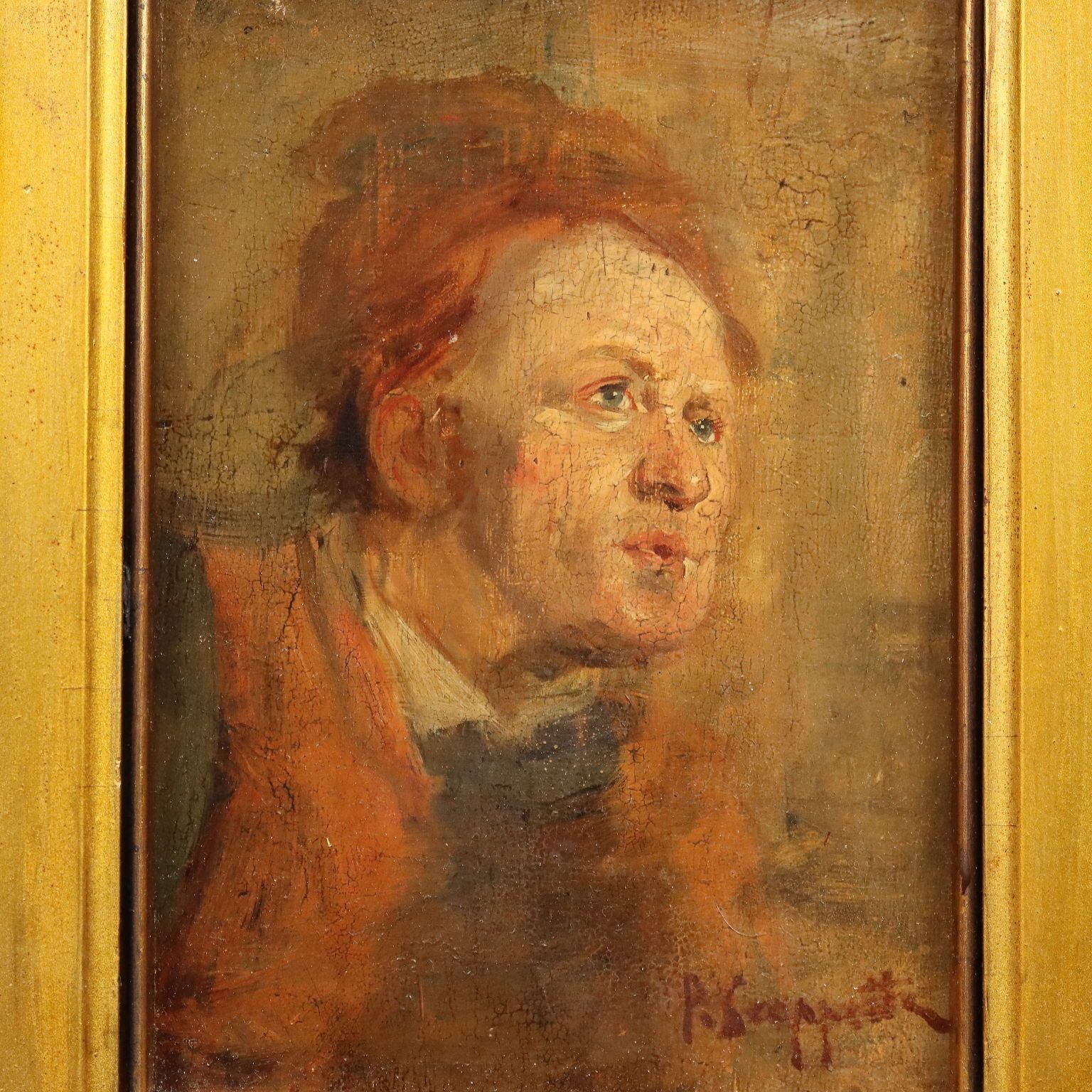 Antique Painting Signed Pietro Scoppetta Oil On Board XIX Century photo for sale