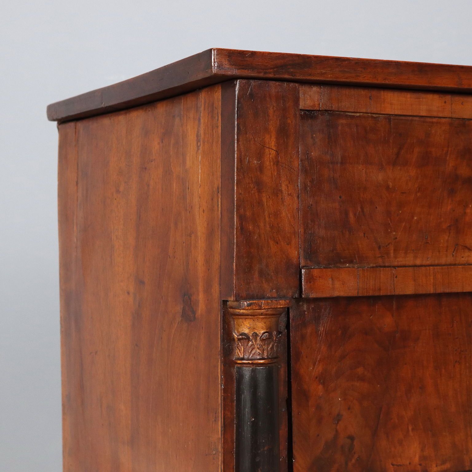 Antique Bedside Table Empire Walnut Poplar Italy XIX Century photo 390.0