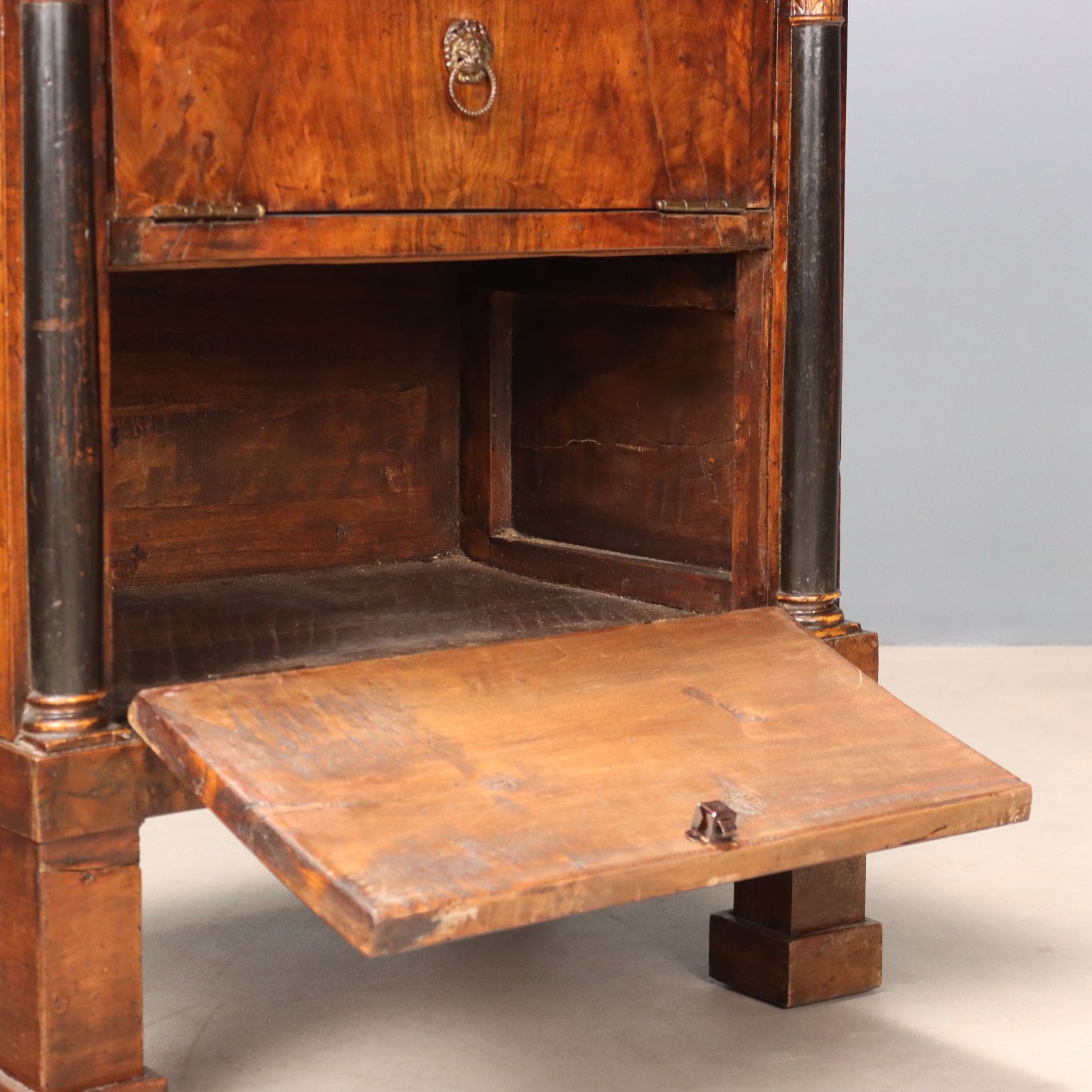 Antique Bedside Table Empire Walnut Poplar Italy XIX Century photo buy