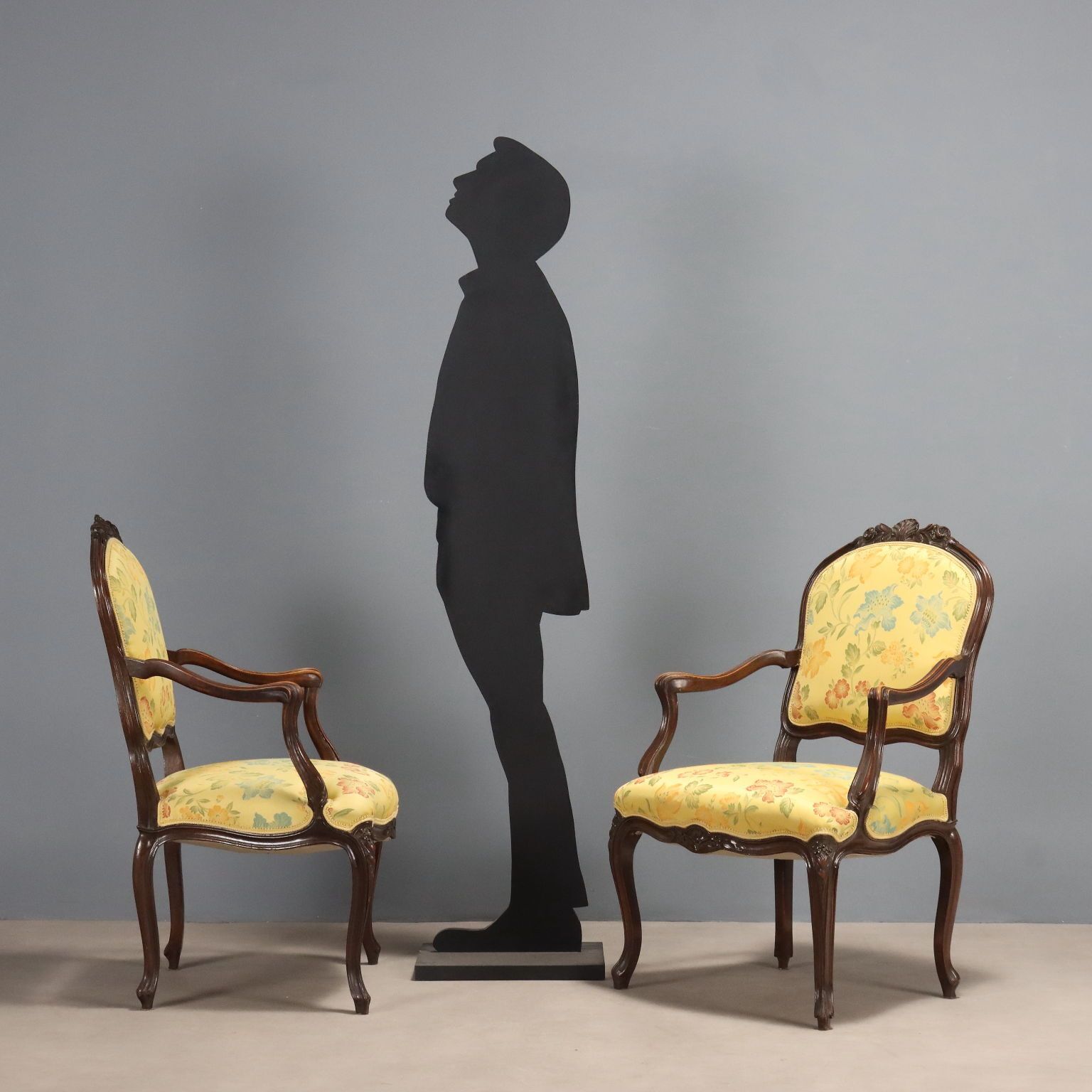 Armchairs Baroque Style Walnut Carvings XIX XX Century photo for sale