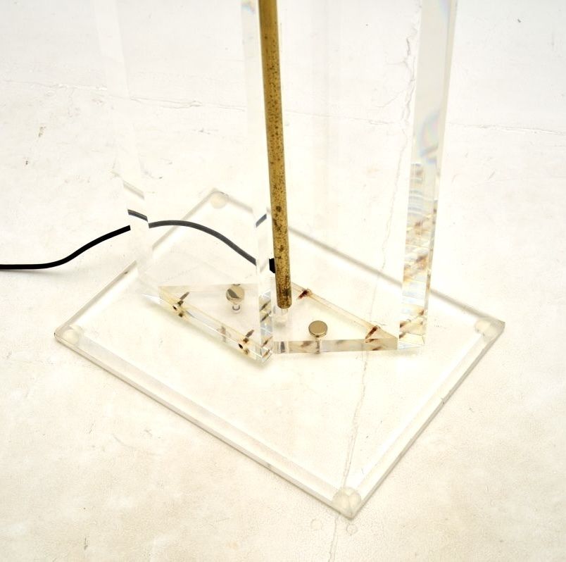 Vintage Italian Brass And Lucite Floor Lamp photo Lighting