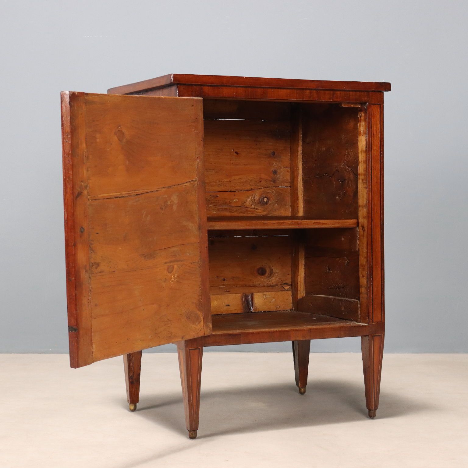 Antique Bedside Table Walnut Various Woods Italy XVIII Century photo Furniture