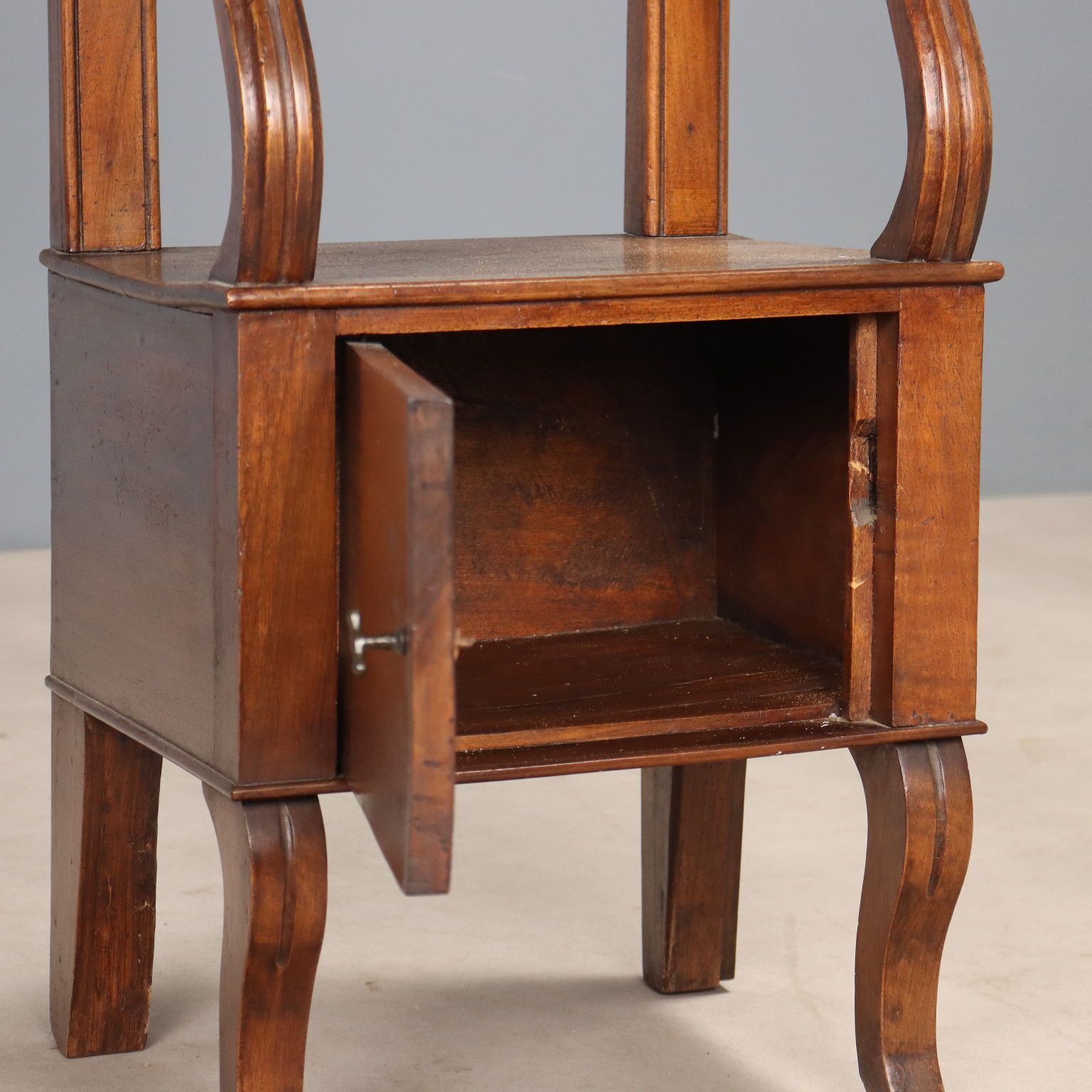 Antique Bedside Tables Walnut With Drawer Italy XIX Century photo vintage