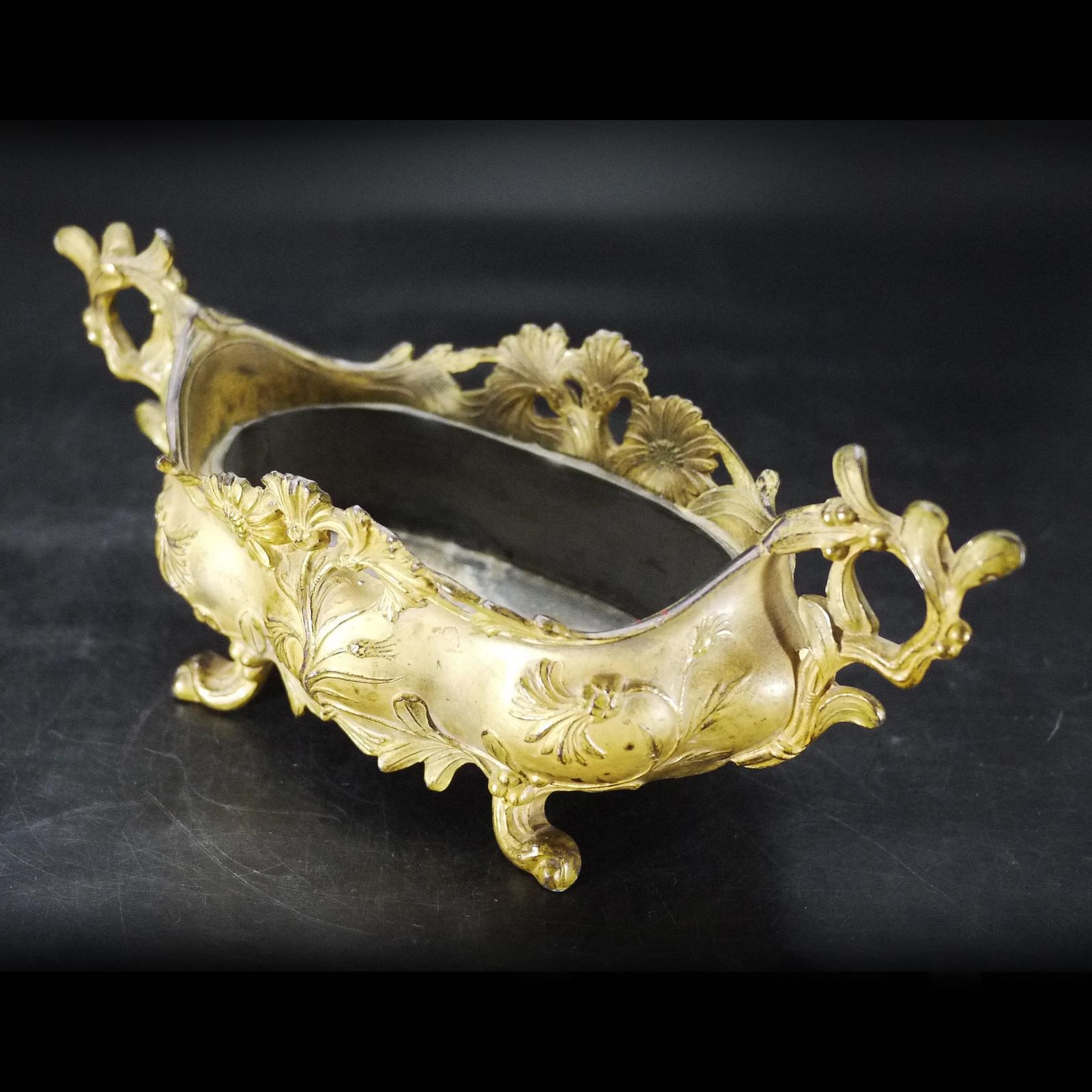 Antique French Jardinière In Rococo Style Centerpiece, Gilded Spelter Planter photo Home Decor