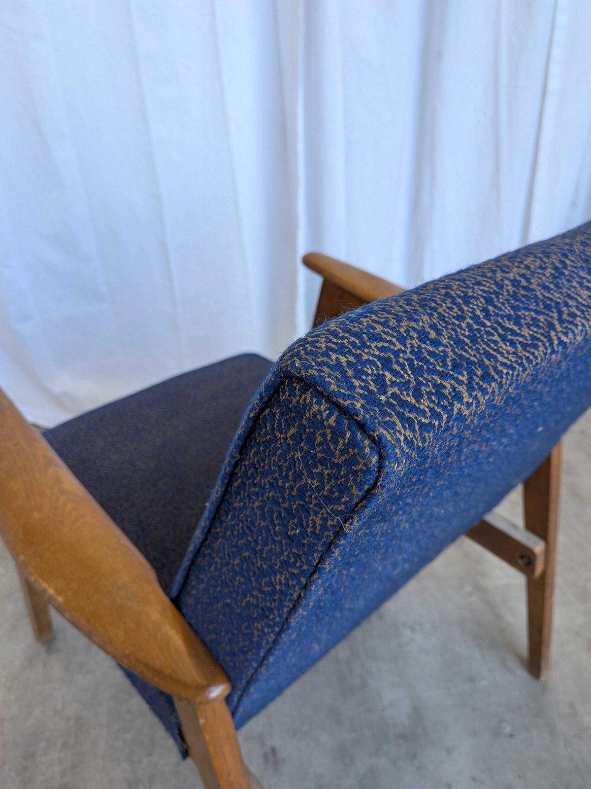 Vintage Royal Blue Armchair: Mid Century Modern Lounge Chair photo buy