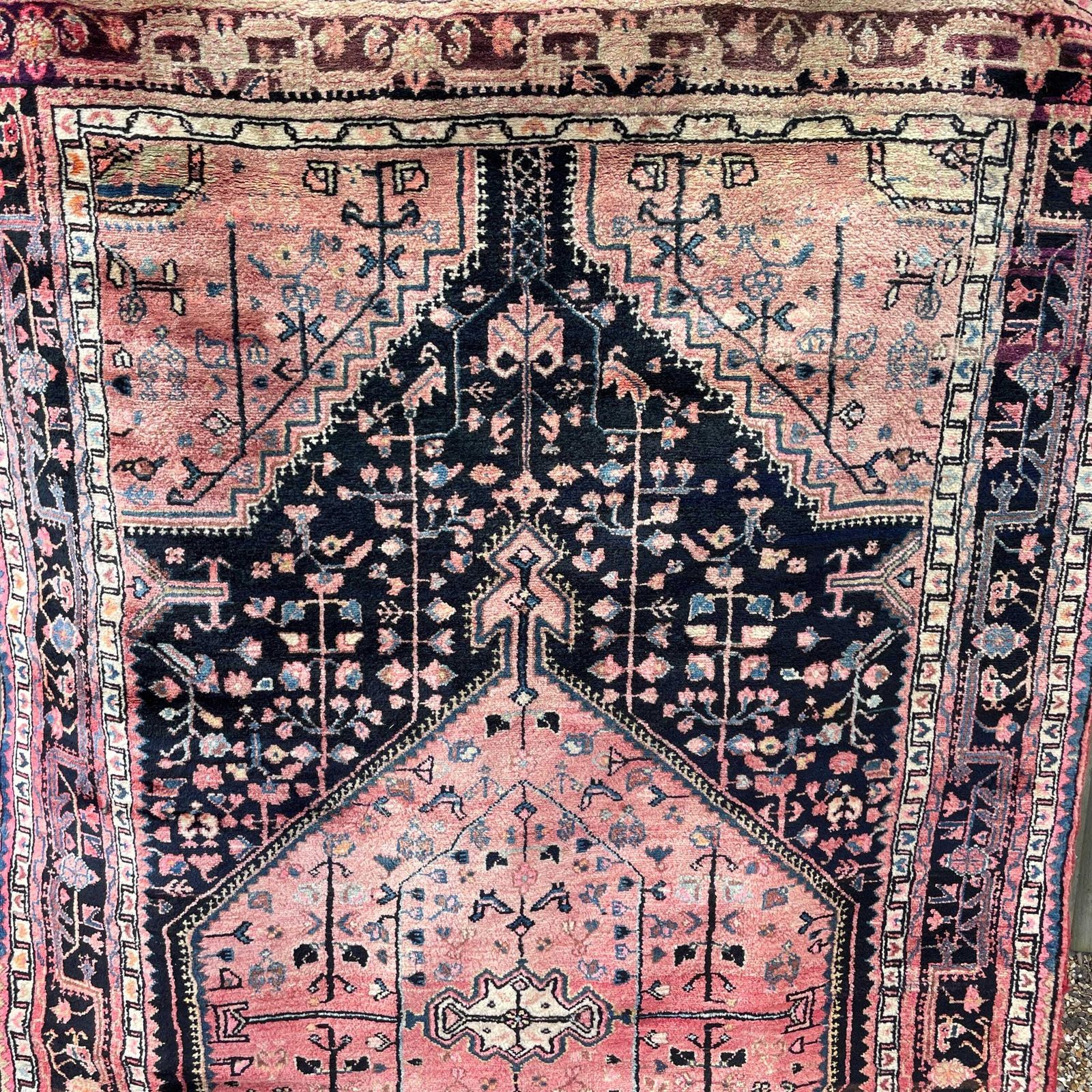 Large Red Tribal Rug Hand Knotted Hallway Area Carpet Middle Eastern Tribal Handwoven Geometric Tassels Living Room Hallway Boho photo for sale