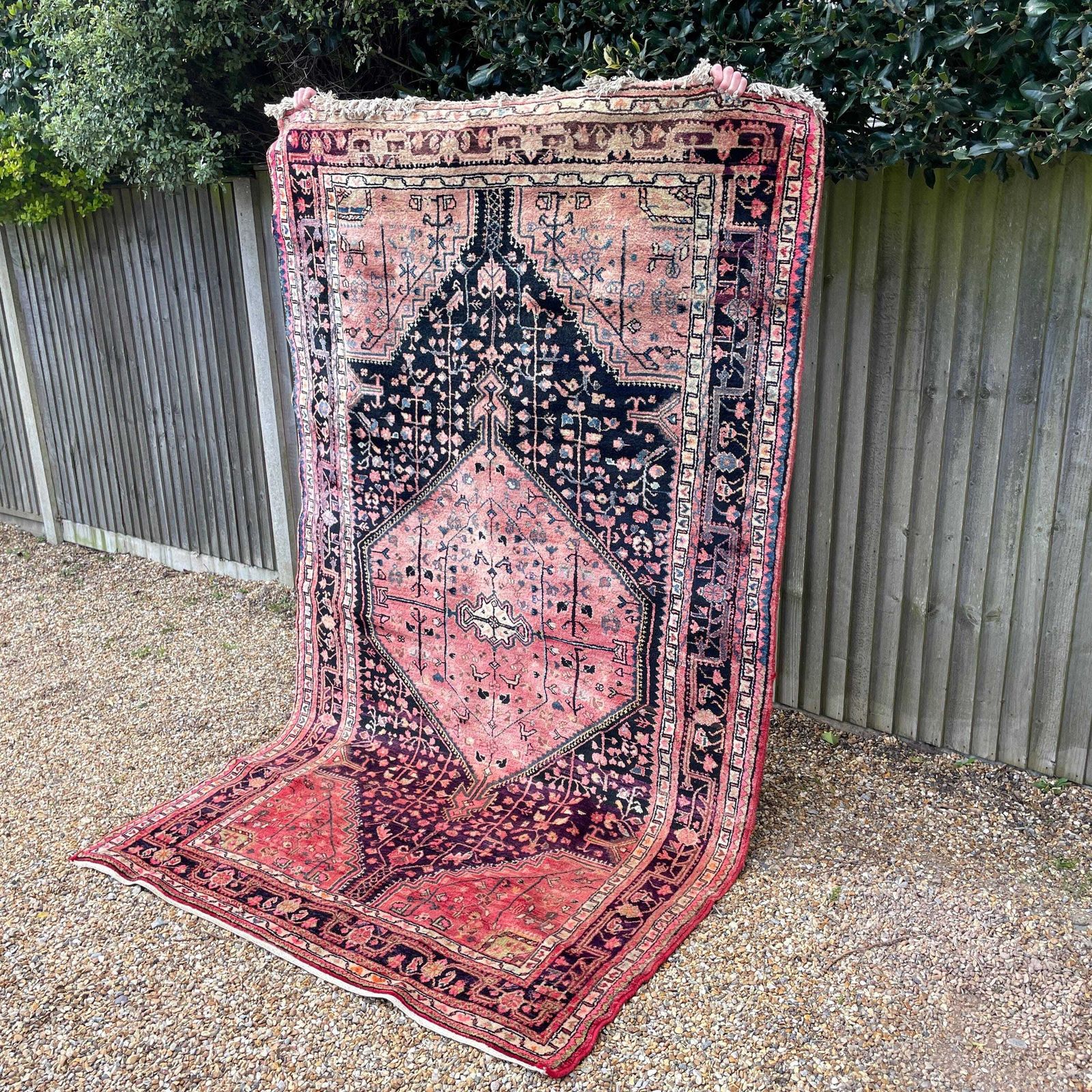 Textiles Large Red Tribal Rug Hand Knotted Hallway Area Carpet Middle Eastern Tribal Handwoven Geometric Tassels Living Room Hallway Boho photo