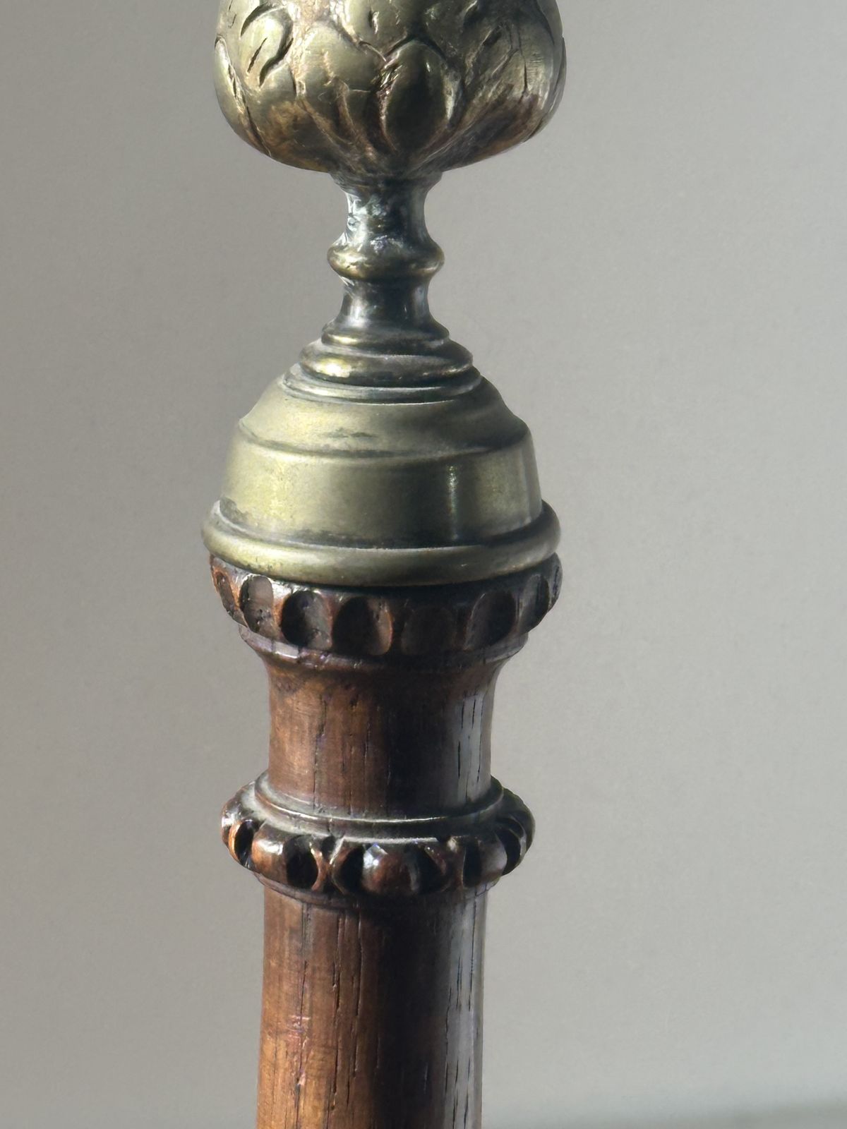 A Large Pair Of  George III Style Oak Candlesticks C.1900 photo for sale