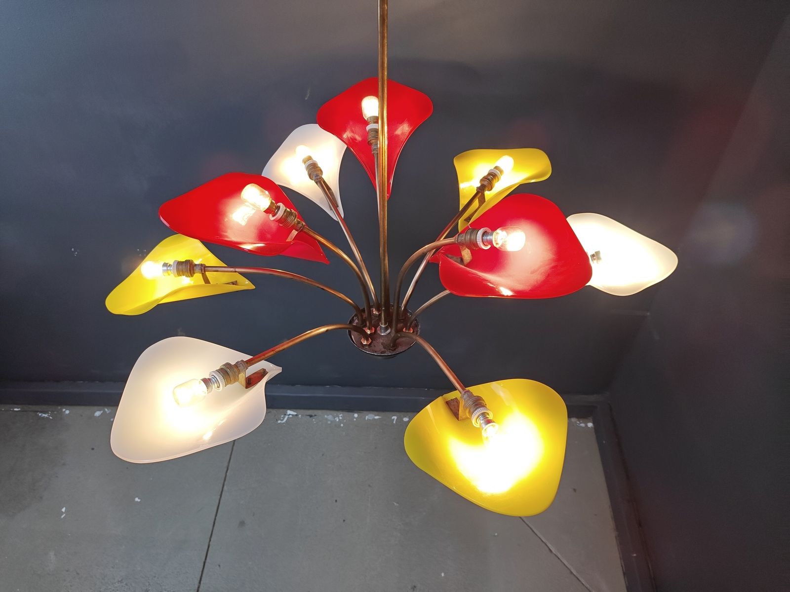 Vintage Multi Colour Italian Chandelier, 1960s photo for sale