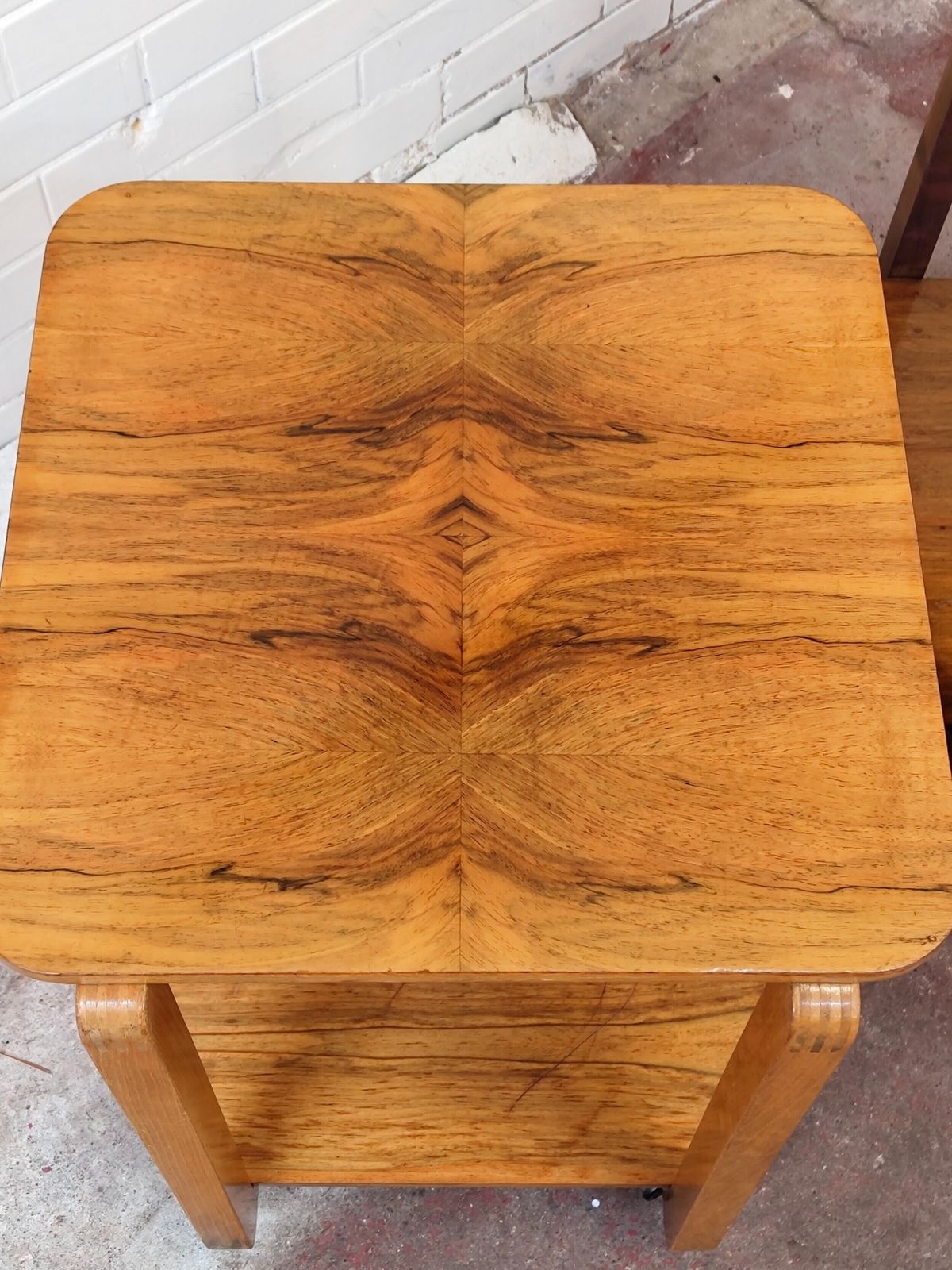 Pair Of Burr Walnut Pure Art Deco Lamp Bedside Tables photo 475.0