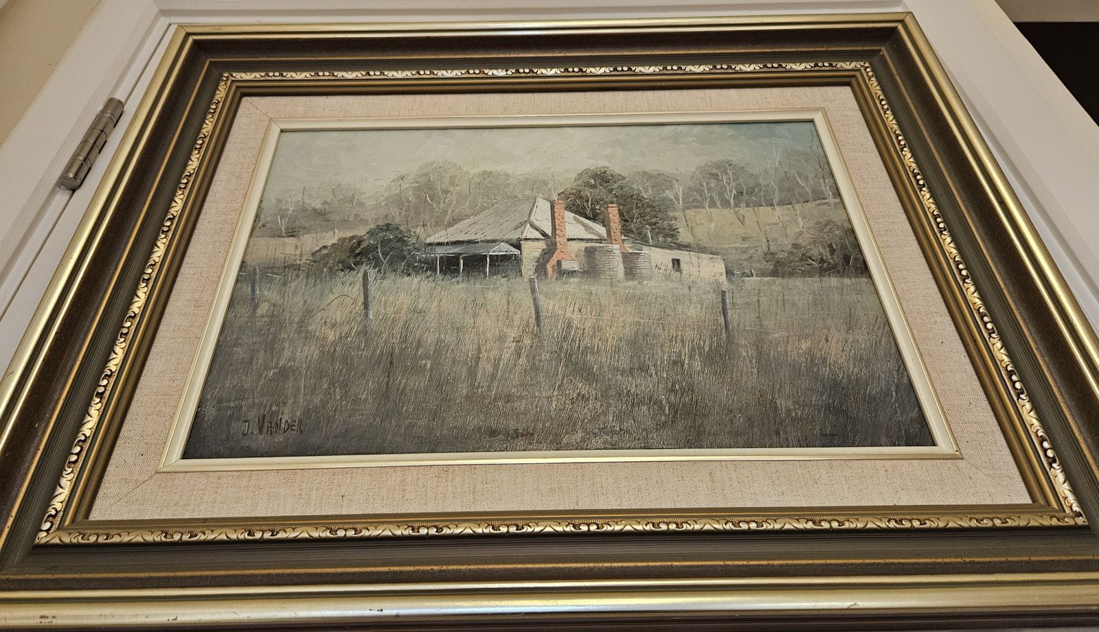 Oil Painting On Board 20th Century John Vander Signed Winter Landscape Scene photo vinterior