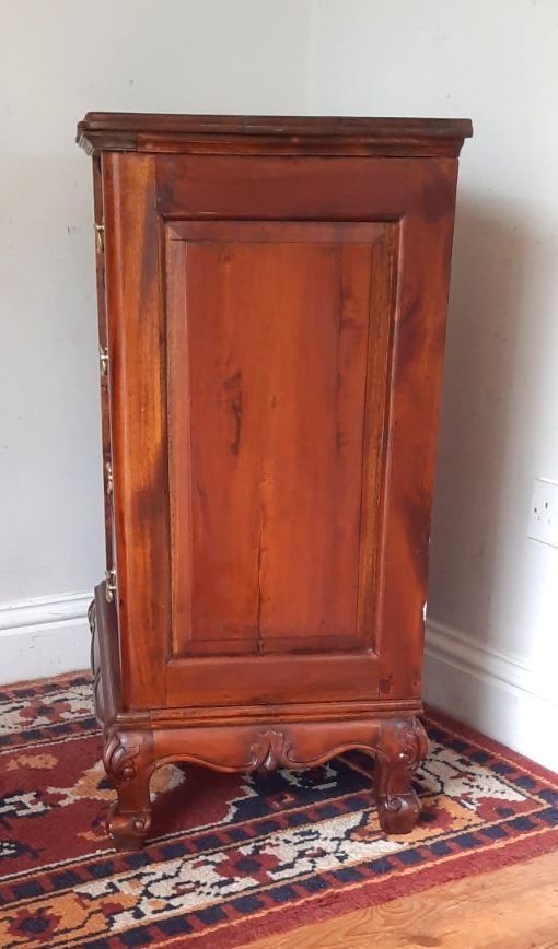 photo for sale A Vintage  Regency Style Mahogany Four Drawer Slim Chest Of Drawers Or Bedside