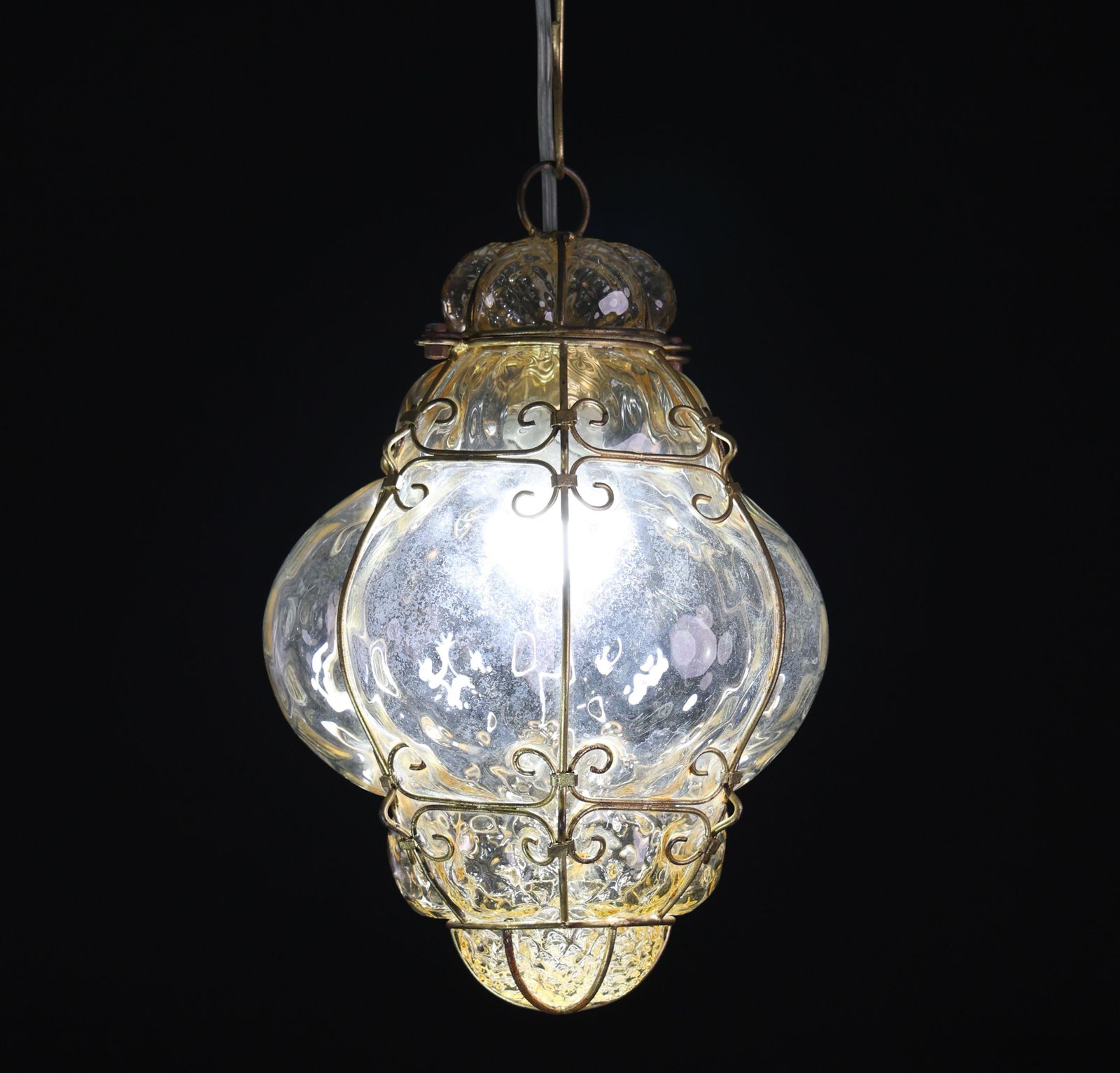 Wonderful Amber Vintage Venetian Lantern, Seguso Murano Glass, Italy, 1950s photo 1325.0