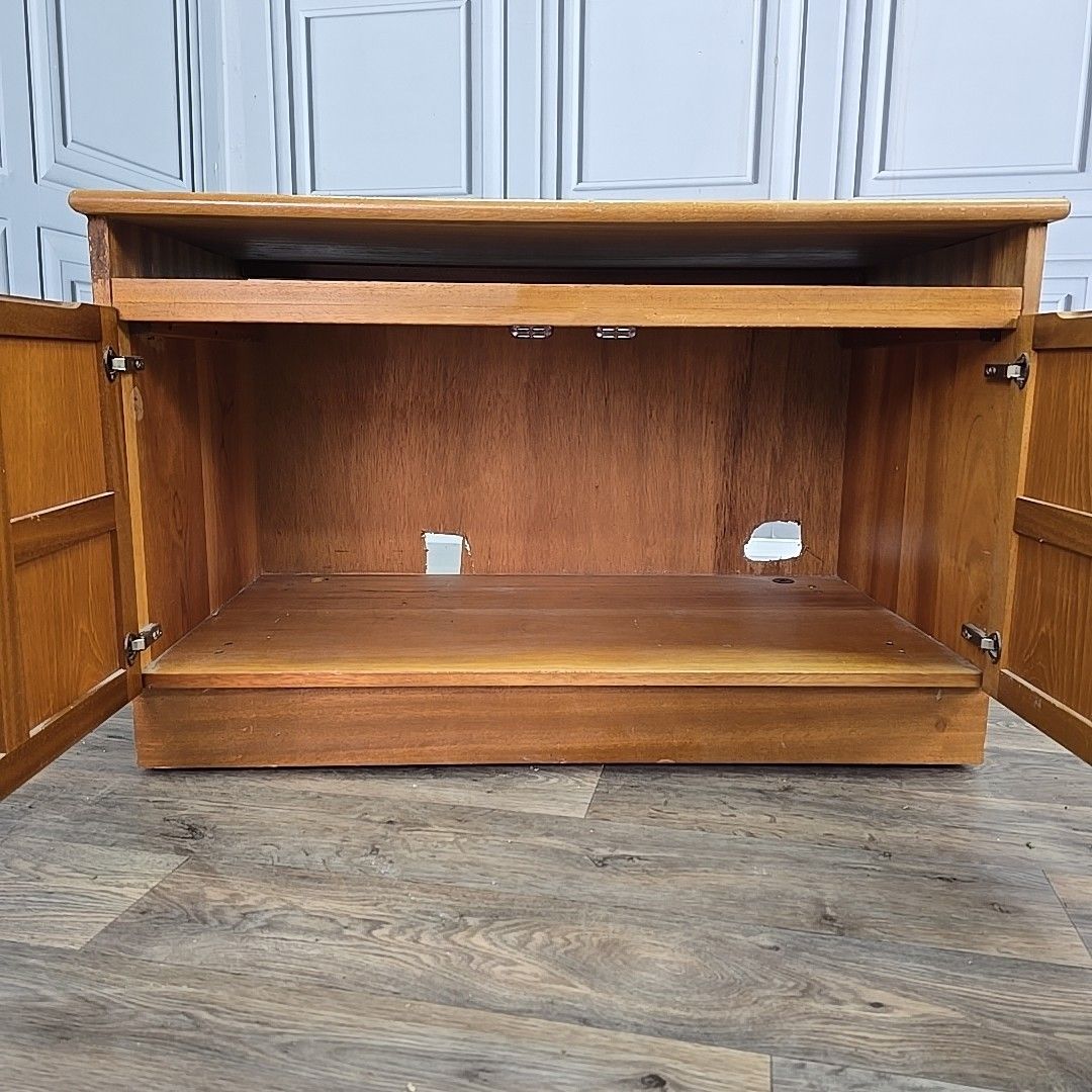 photo vinterior Retro Nathan Low Sideboard Teak Tv Media Cabinet Mid Century Cupboard Storage