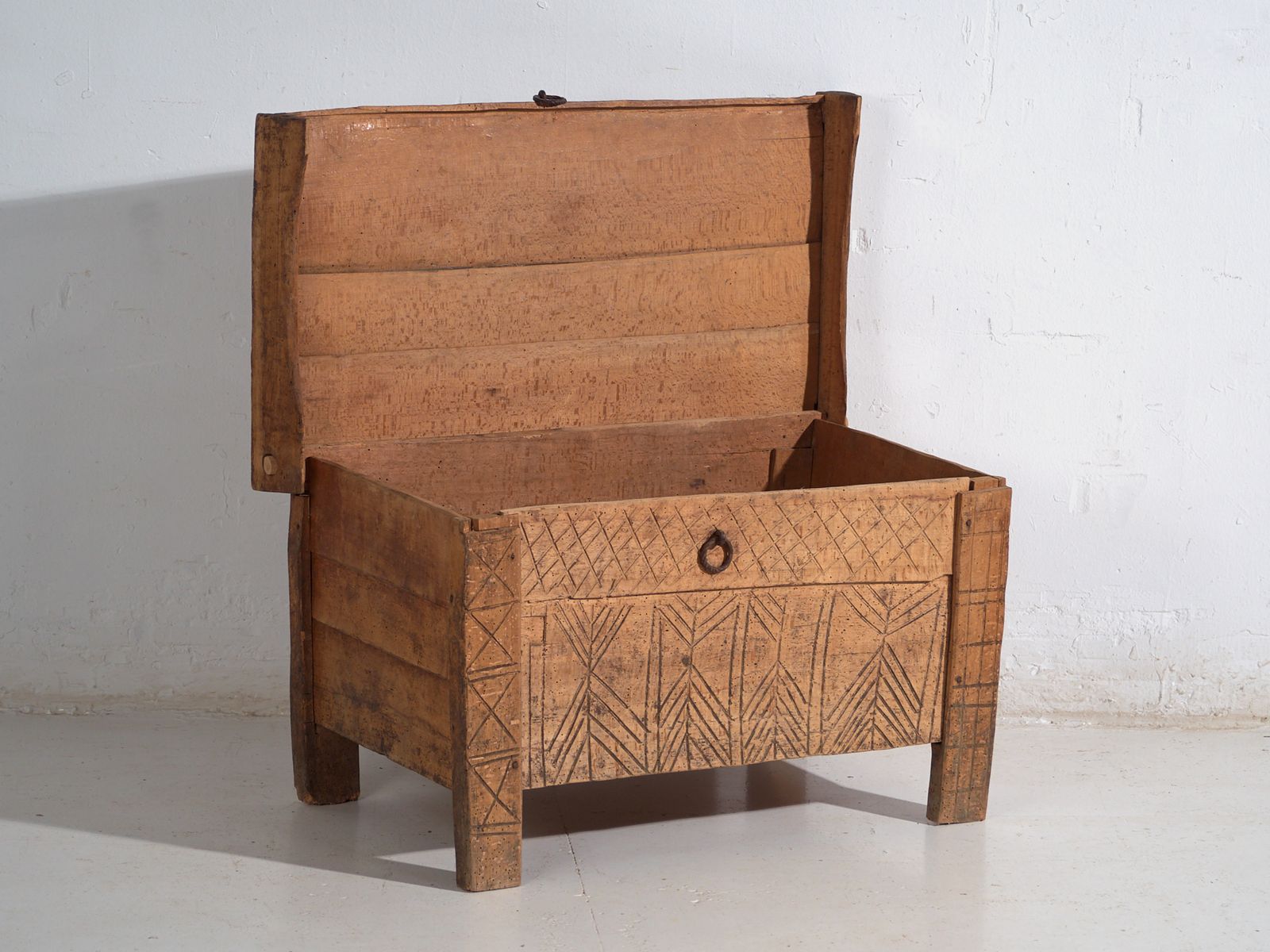 Transylvanian Carved Beech Chest – Transylvania, Circa 1900 photo 912.0