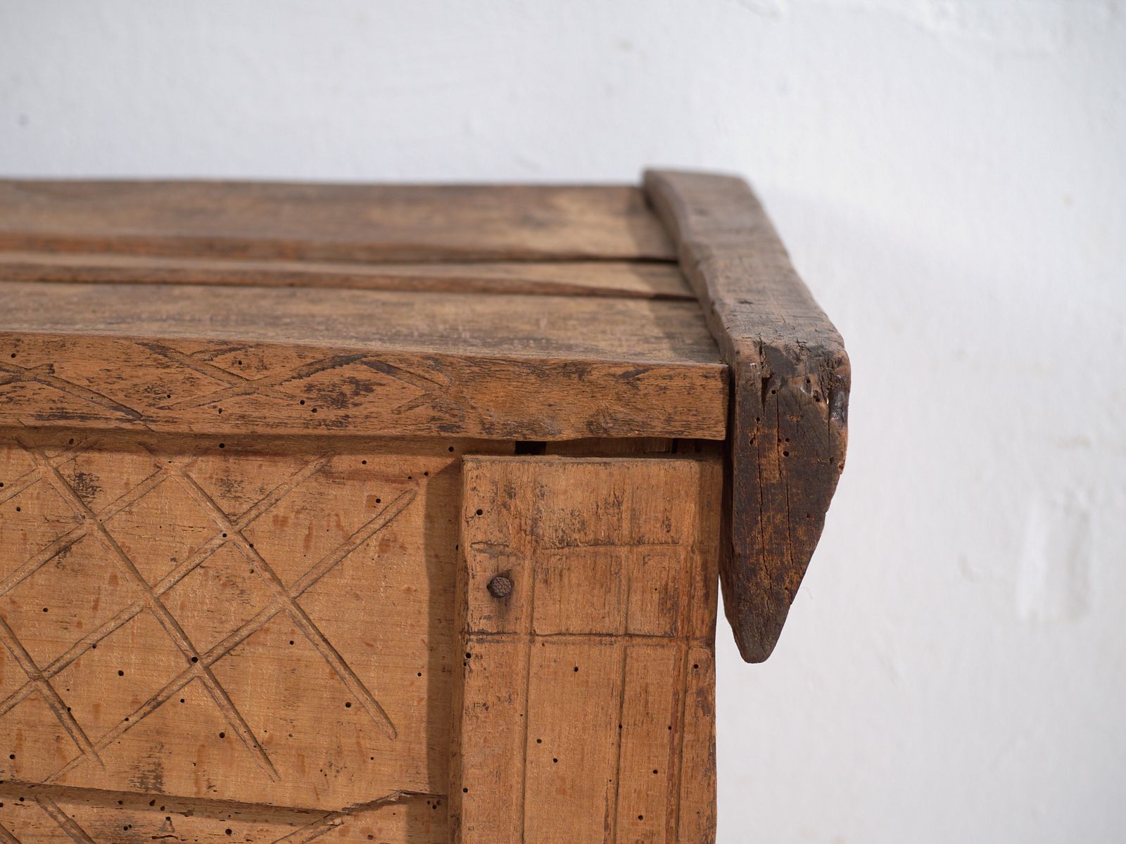 photo for sale Transylvanian Carved Beech Chest – Transylvania, Circa 1900