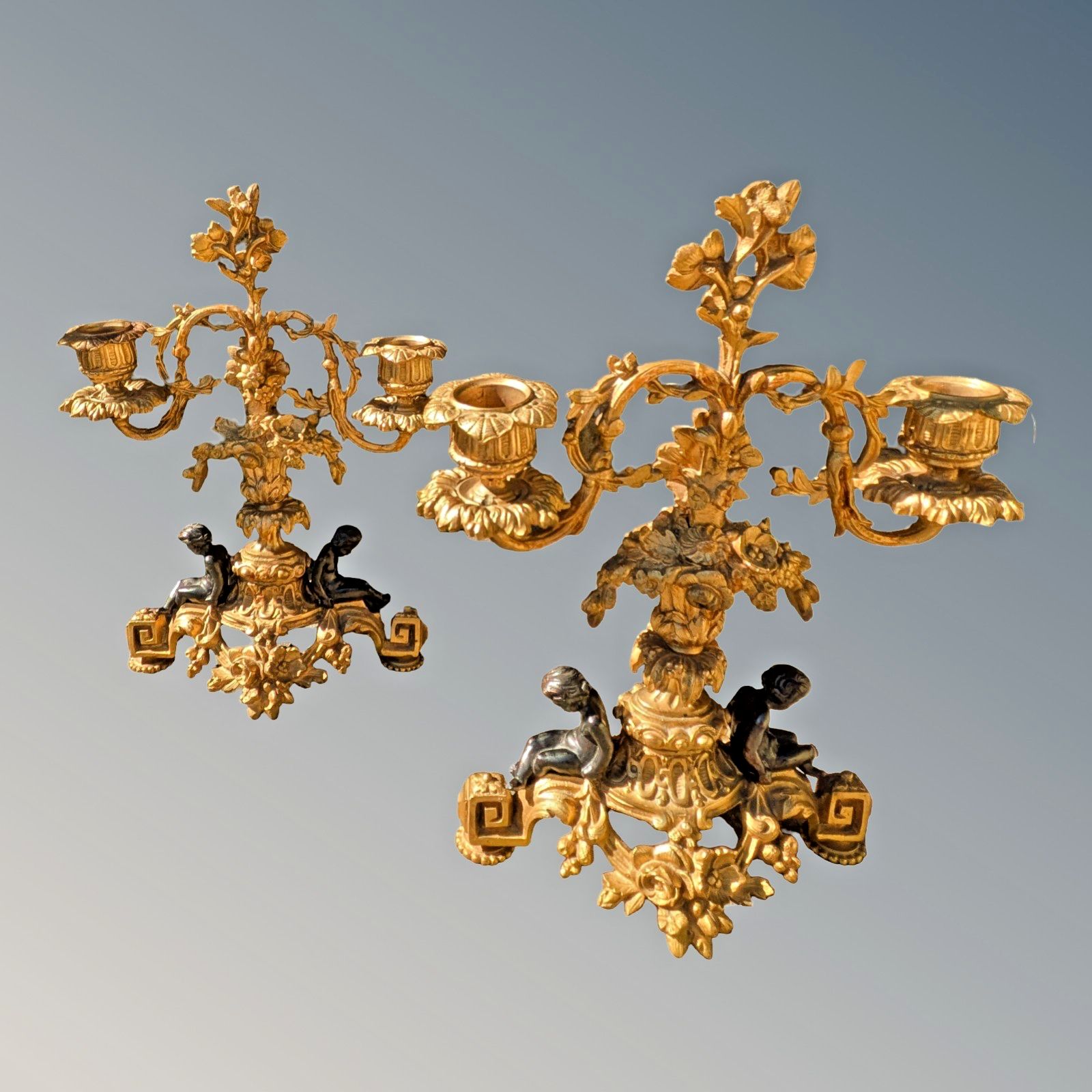 Good Pair Of 19th Century Gilt Bronze Candeabra photo 985.0
