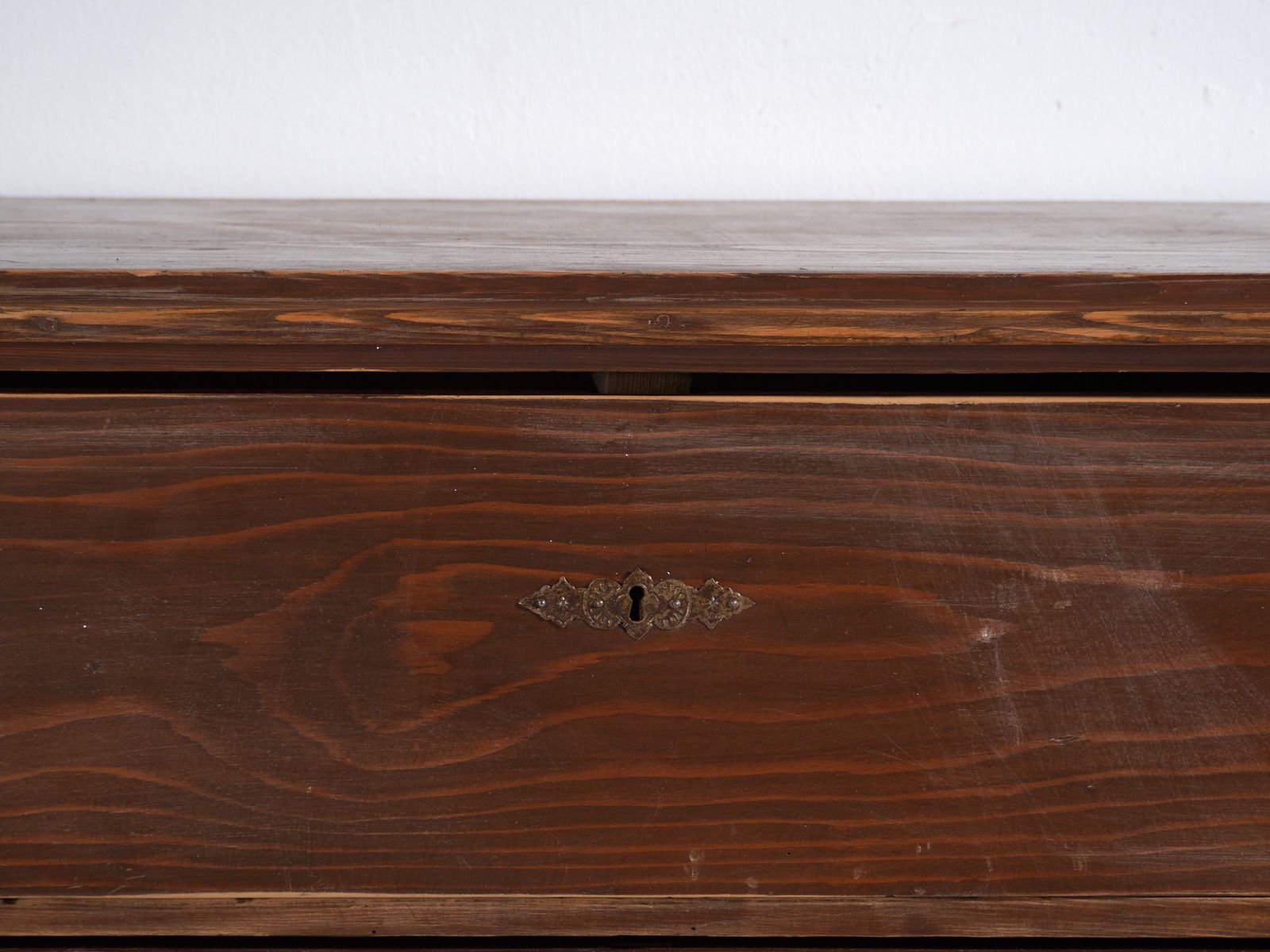 Antique Solid Pine Chest Of Drawers – Rustic European Dresser With Ceramic Knobs – Circa 1900 photo vintage