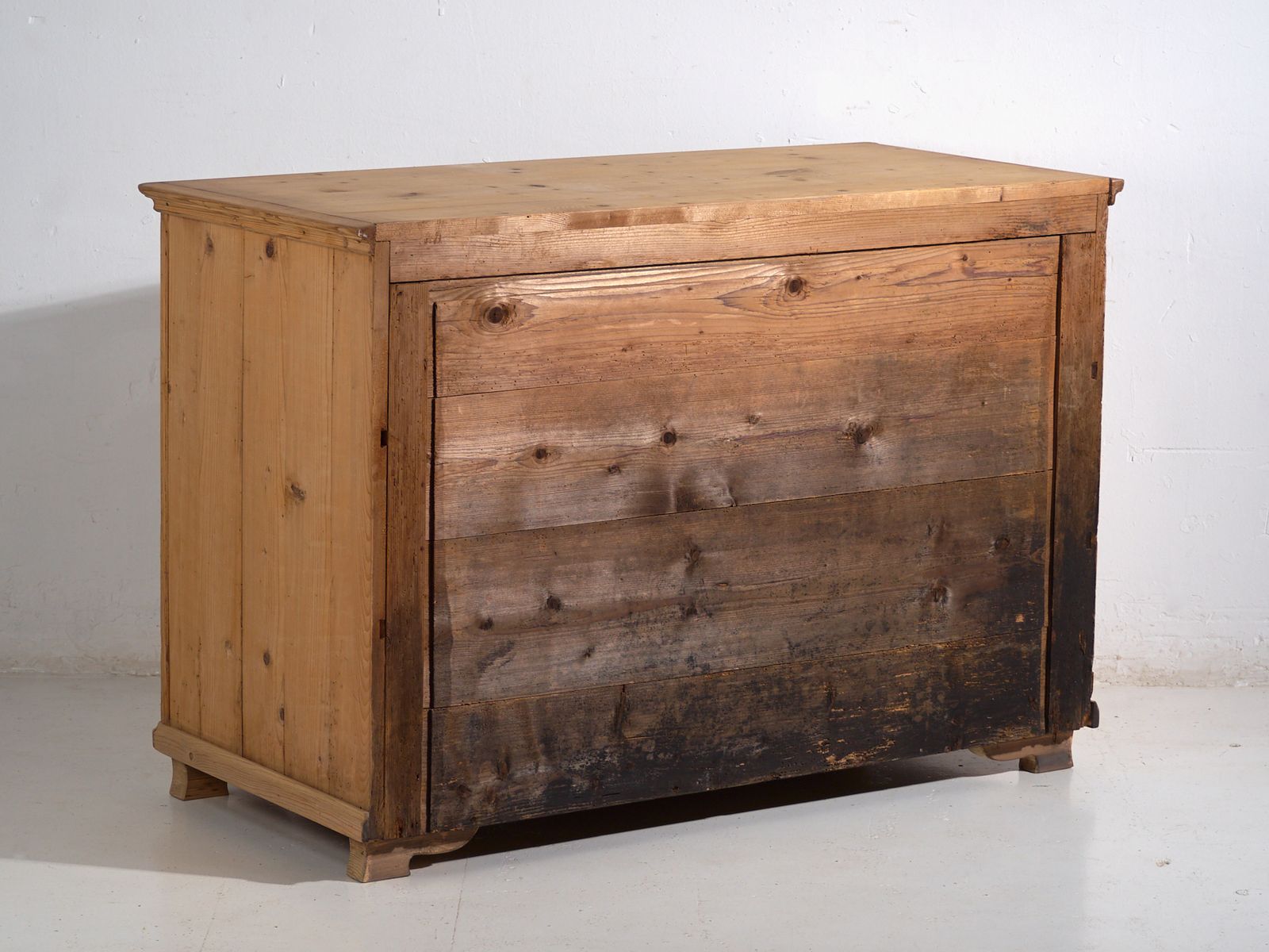 Furniture Antique Solid Pine Chest Of Drawers – Rustic European Dresser – Circa 1900 photo