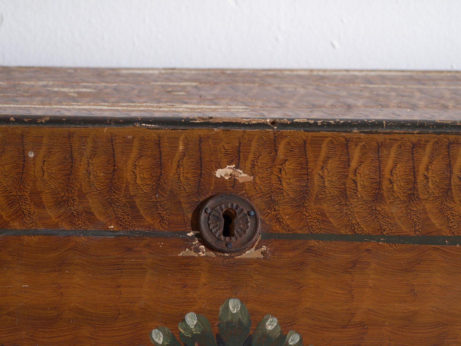 2078.0 Antique Swedish Painted Slant Front Desk – Scandinavian Folk Bureau – Year 1783 photo