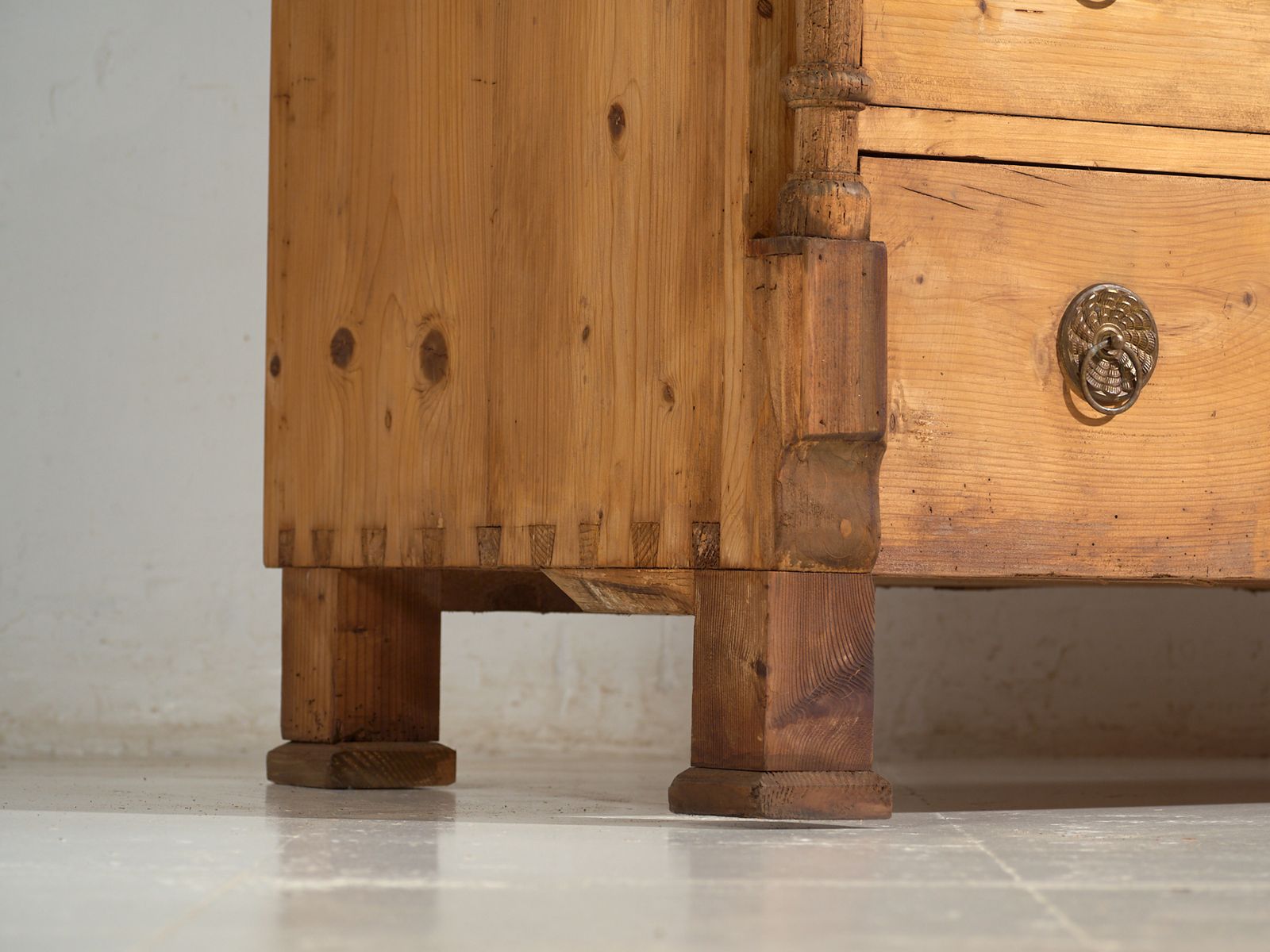 Antique Solid Pine Chest Of Drawers – Rustic European Dresser – Circa 1900 photo for sale