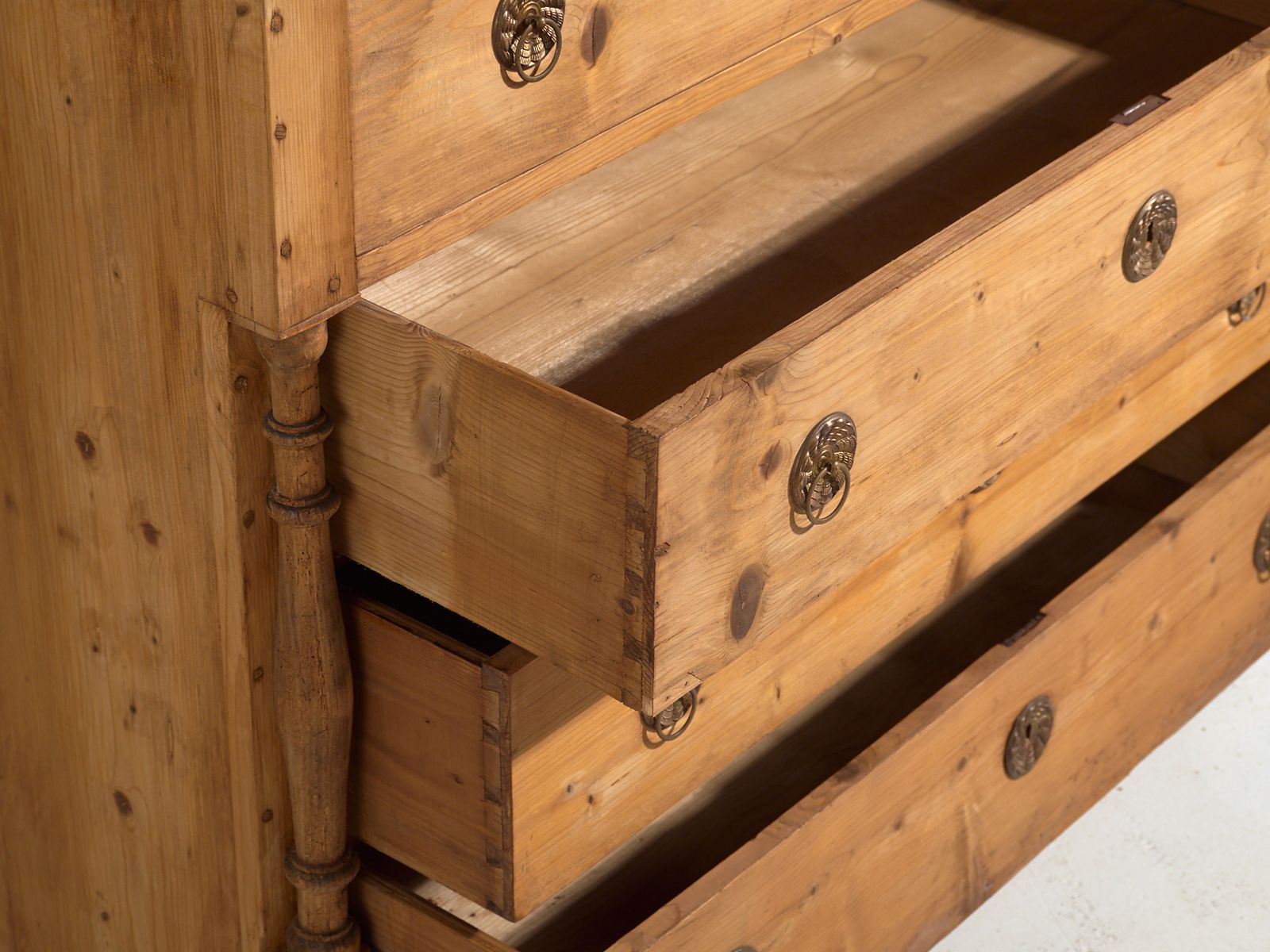 Antique Solid Pine Chest Of Drawers – Rustic European Dresser – Circa 1900 photo 1858.0