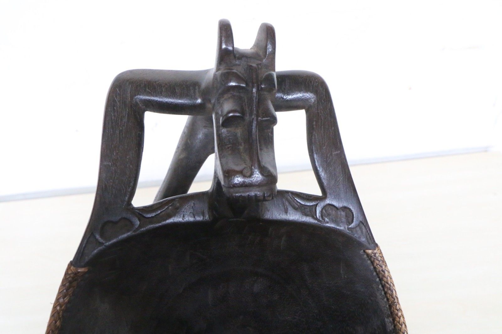 photo furniture Vintage Dayak Chieftain's Wooden Bowl From The Borneo Region Hand Carved