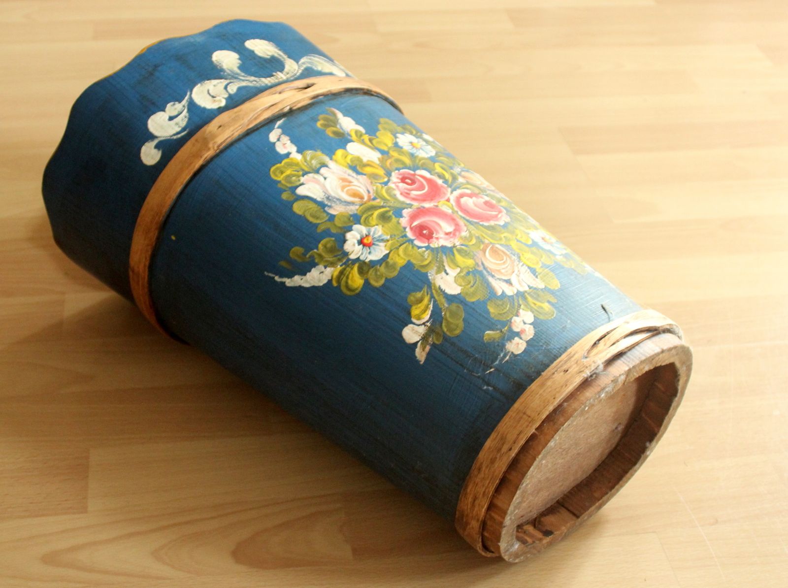 Handmade Handpainted Wooden Umbrella Stand   Bavarian Farmhouse Style   Vintage photo buy