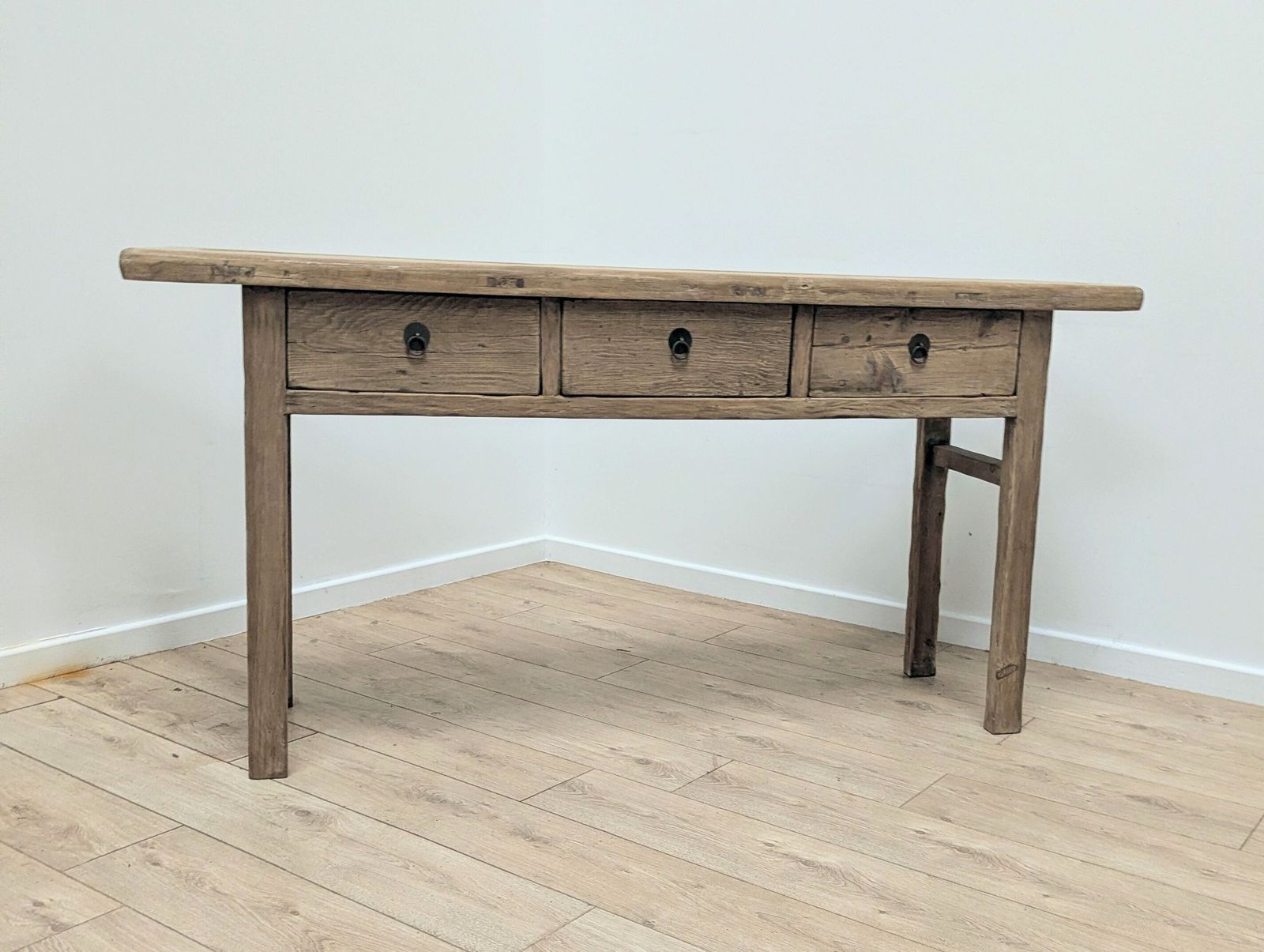 Vintage Reclaimed Elm Drawer Console Delivery Available 0286. photo furniture