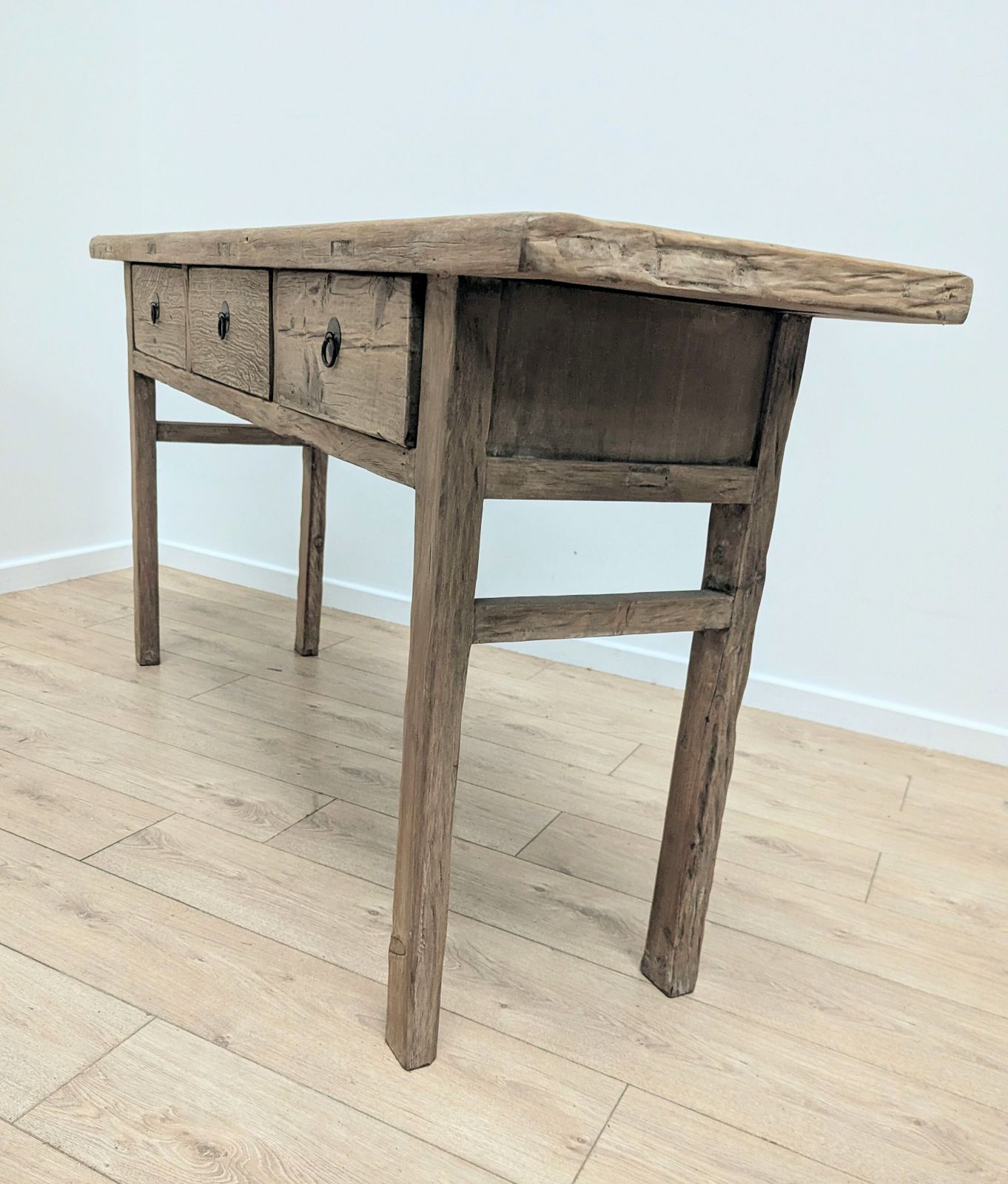 Furniture Vintage Reclaimed Elm Drawer Console Delivery Available 0286. photo