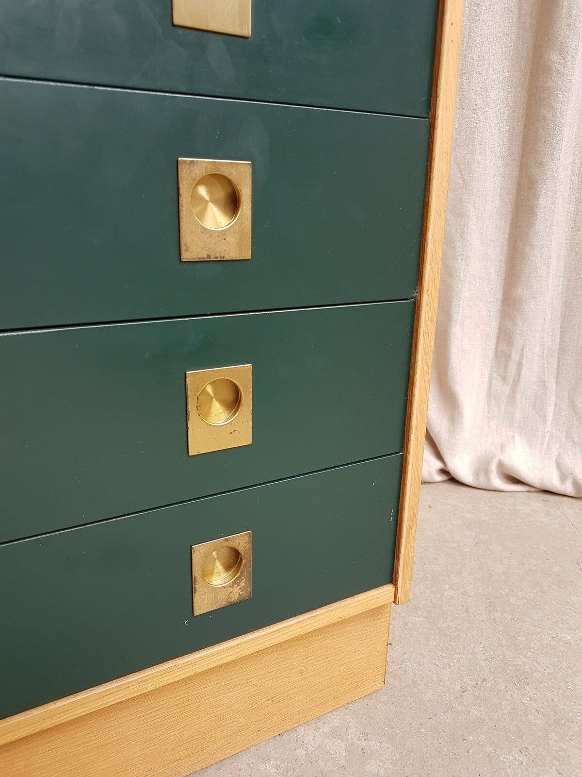 Furniture Vtg Mid Century Danish Oak Chest Of Drawers Scandinavian Style Retro R191 photo