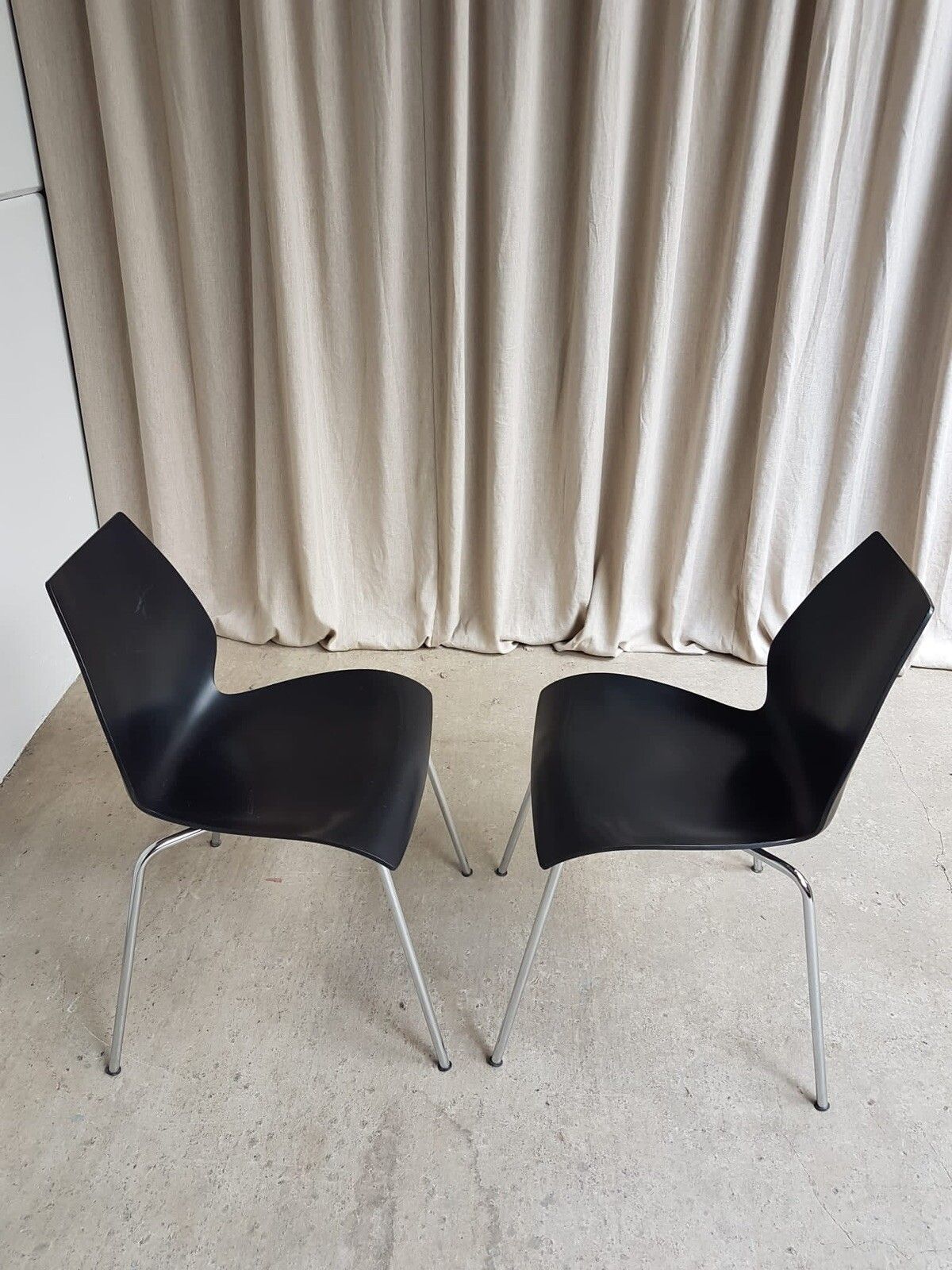 Vtg Mid Century Style Italian Chrome Set Of 2 Maul Dining Chairs By Kartell R167 photo vintage