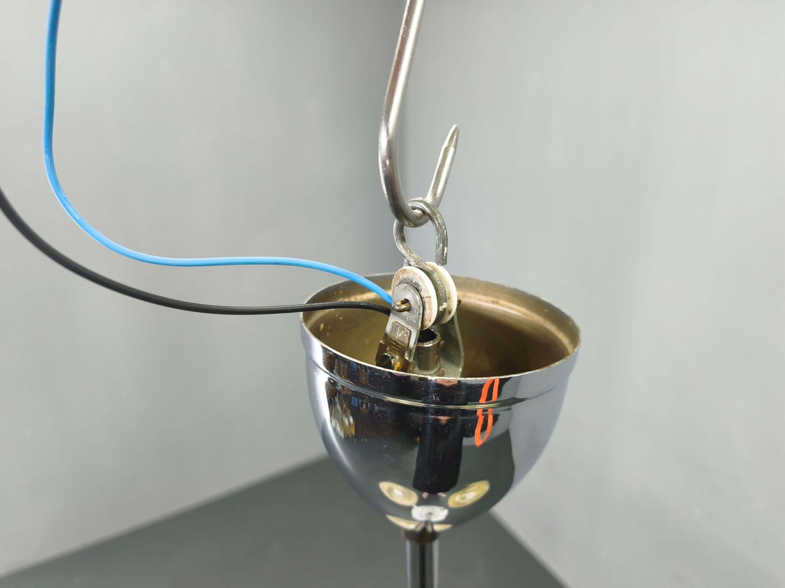 692.0 Art Deco Chandelier By Napako, Chrome & Marble Glass, 1930s photo