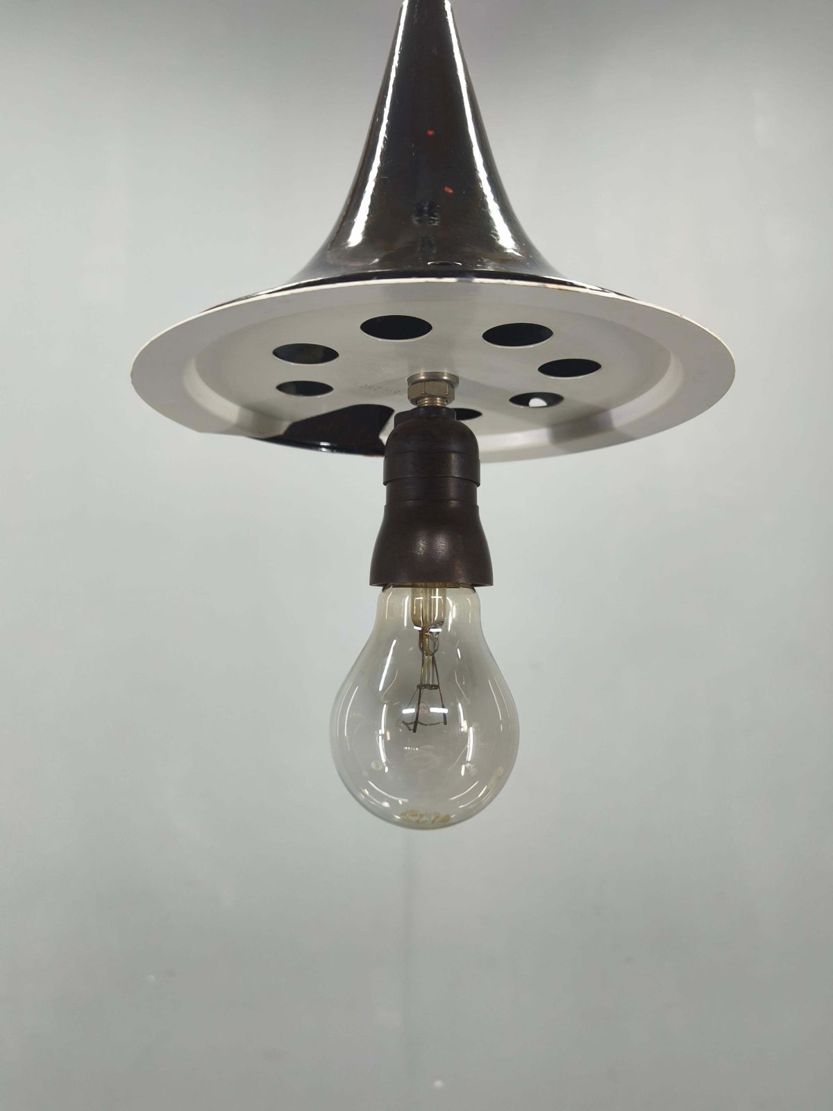 Lighting Adjustable Czech Pendant Light, Opaline Glass, 1970s photo
