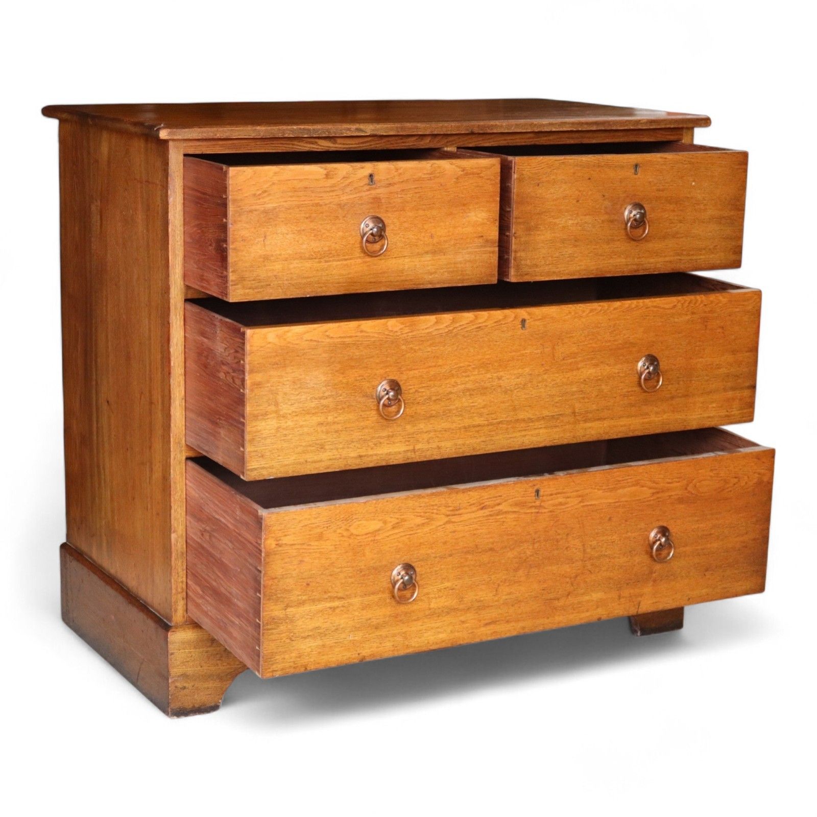 Antique 19th Century Oak Chest Of Drawers Two Over Two Drawer photo for sale