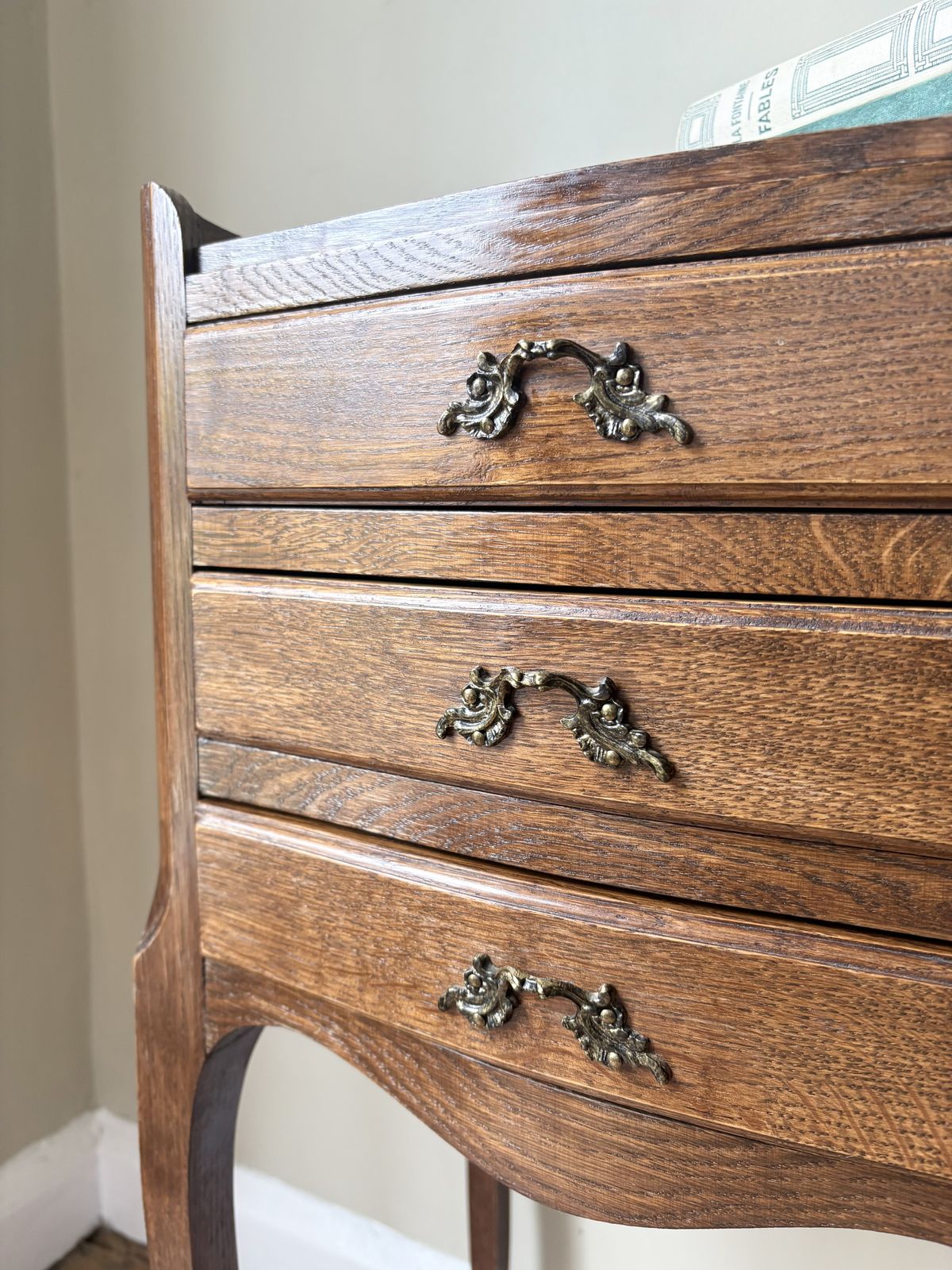 Pair Of Elegant French Oak Bedside Tables photo vinterior