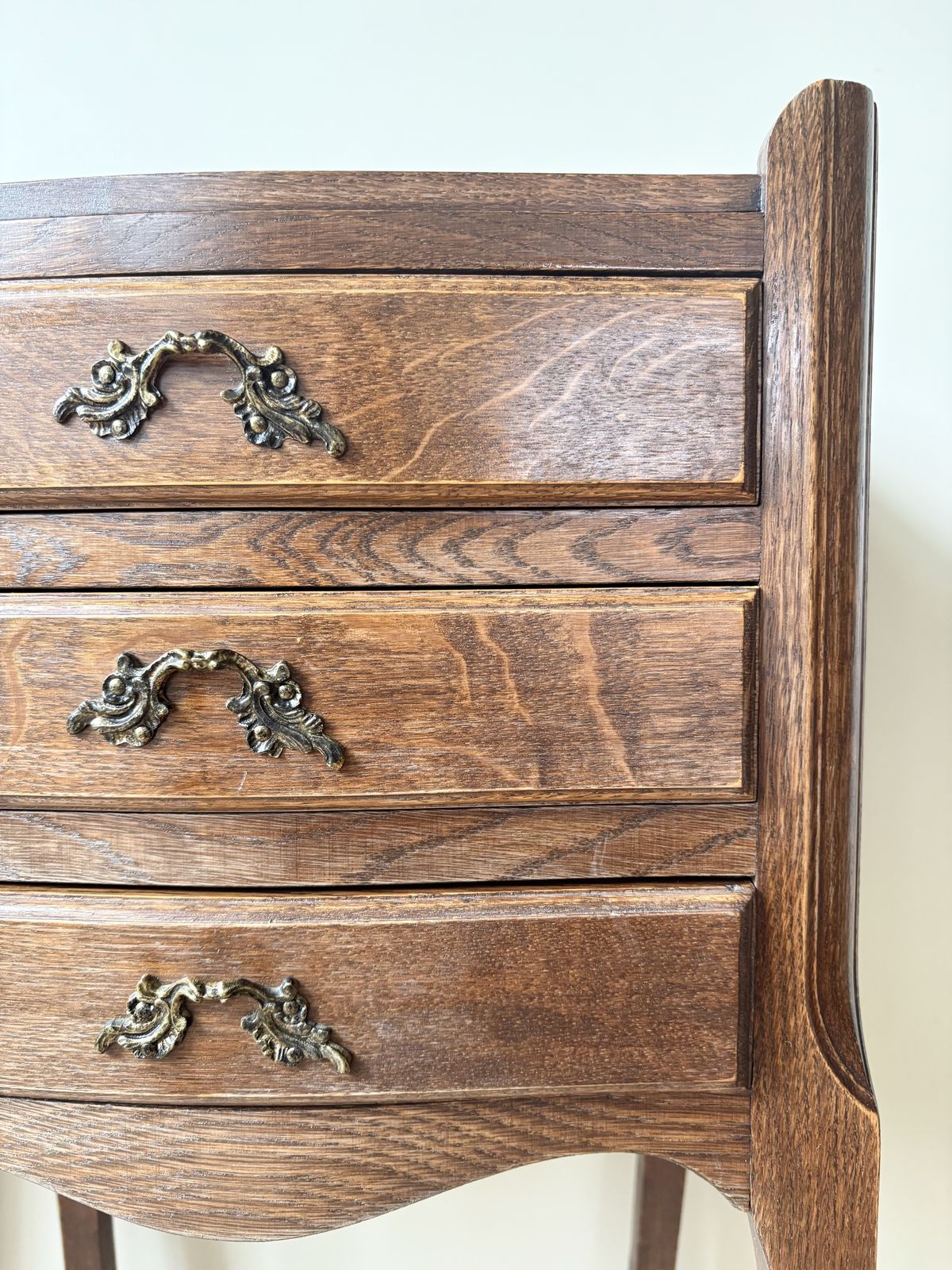 photo furniture Pair Of Elegant French Oak Bedside Tables