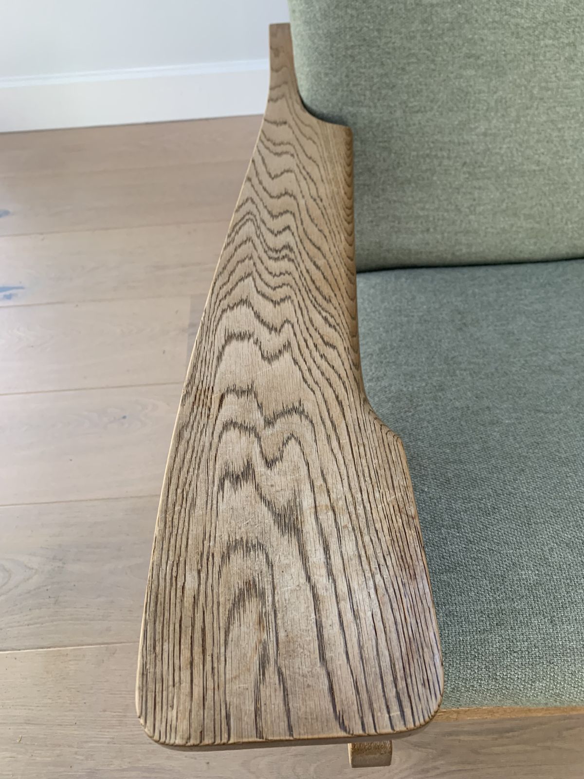 1960s 3 Seater Danish Sofa Model Ge375 In Oak And Fabric By Hans Wegner For Getama photo vinterior