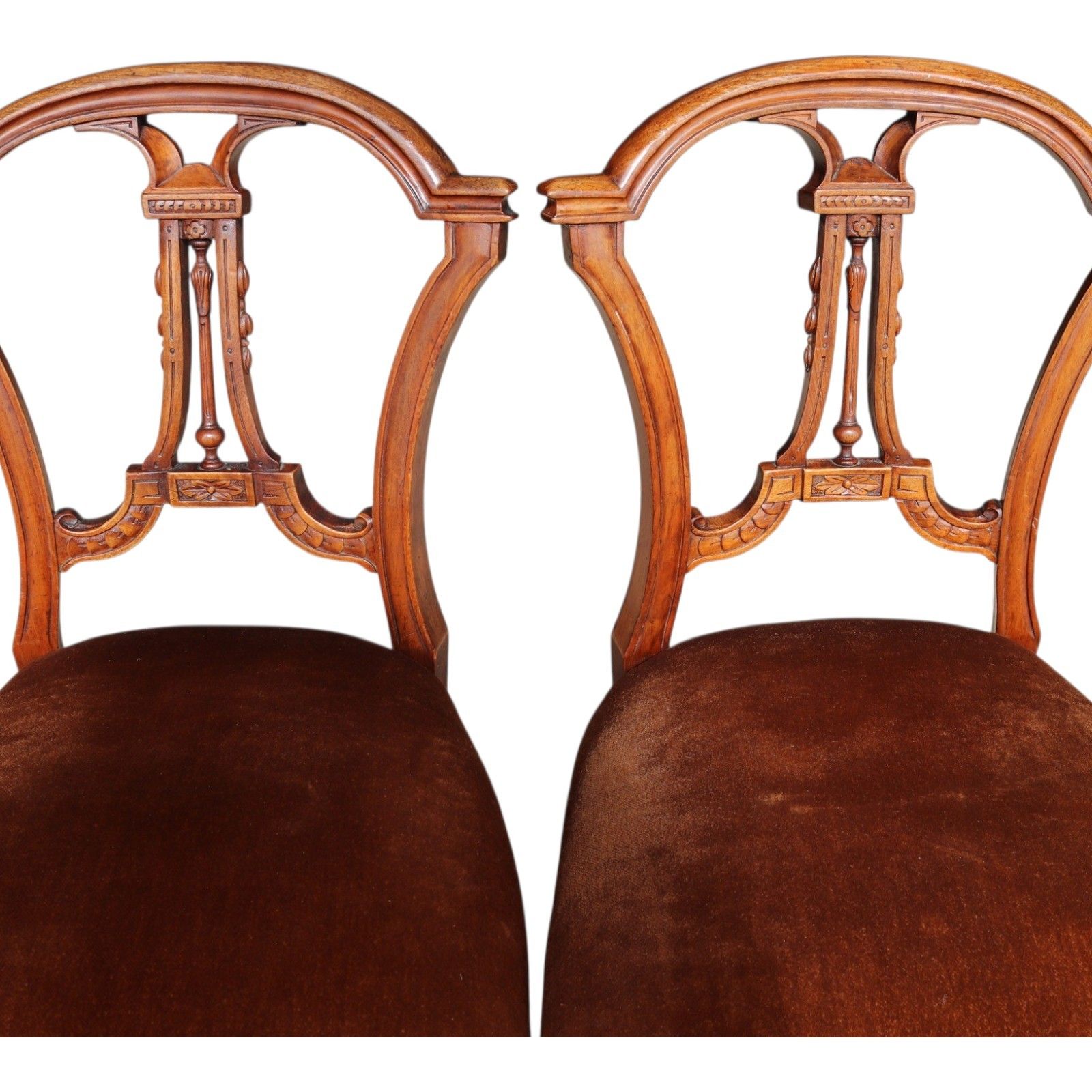 Antique Set Of 4 Victorian Mahogany Open Back Carved Dining Chairs Circa 1870 photo furniture