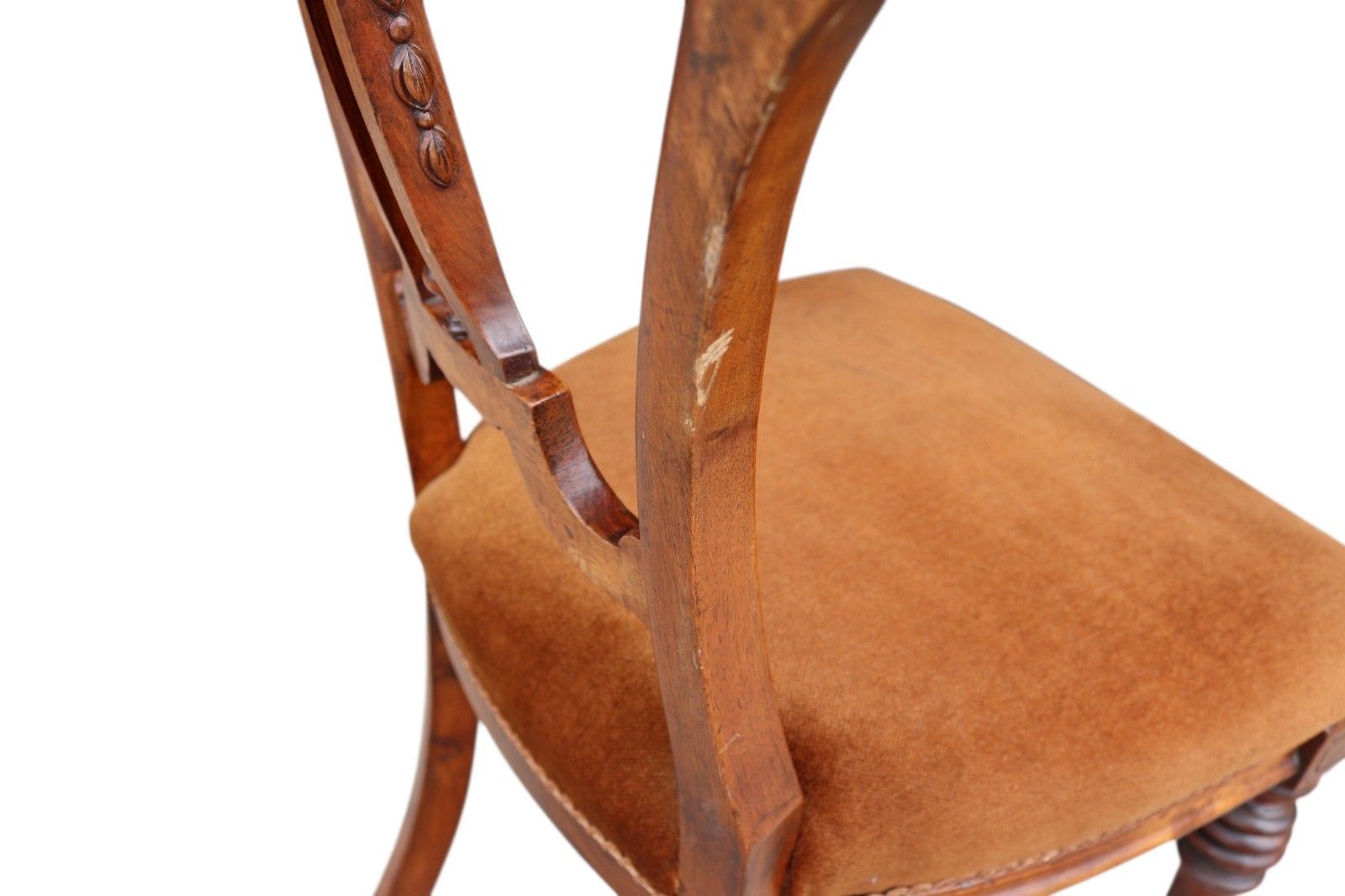 195.0 Antique Set Of 4 Victorian Mahogany Open Back Carved Dining Chairs Circa 1870 photo