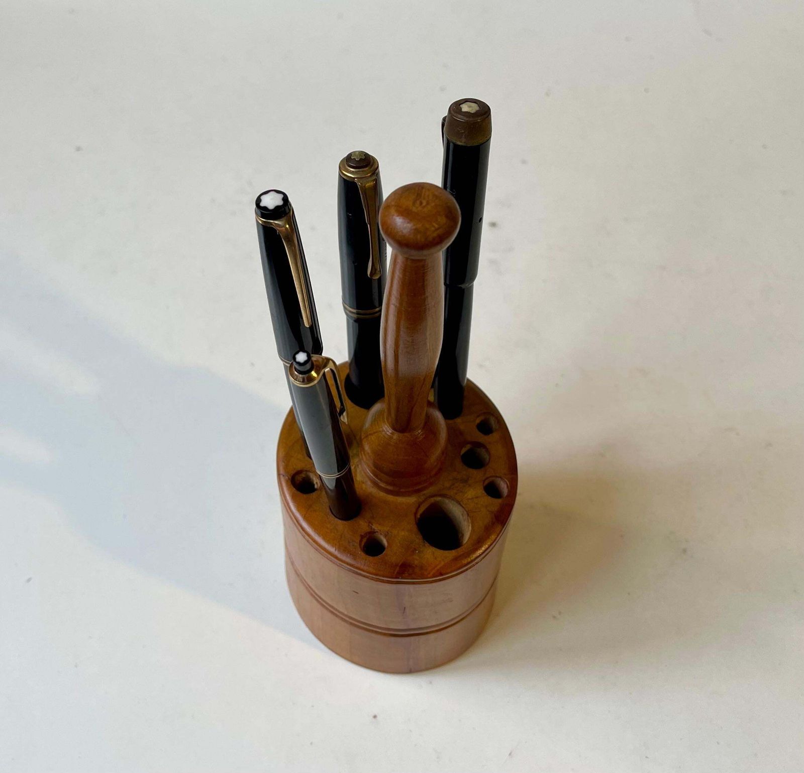 Swedish Mid Century Mallet Tool Or Pencil Holder In Walnut, 1950s photo for sale